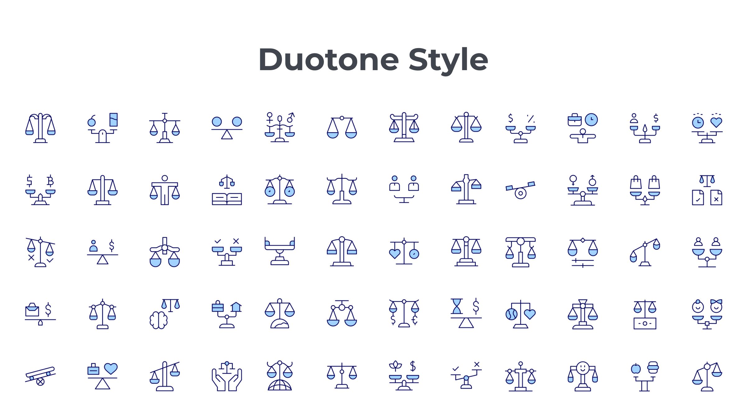 Balance Icon Set. Duotone Line Style. Part 1 6