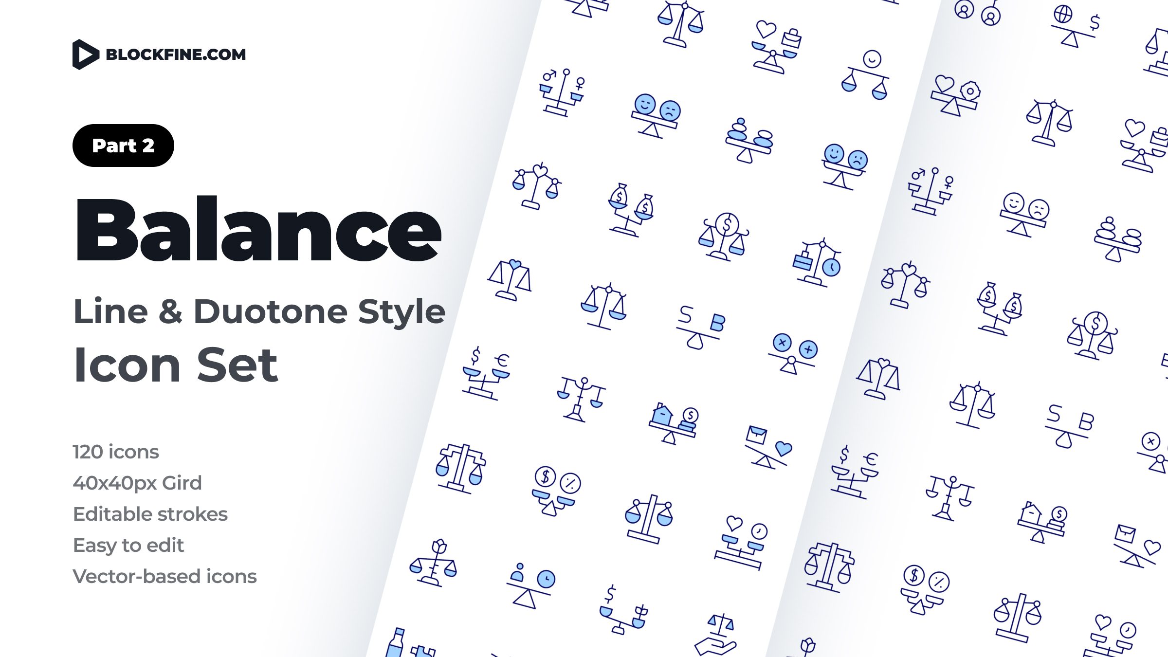 Balance Icon Set. Duotone Line Style. Part 2 1