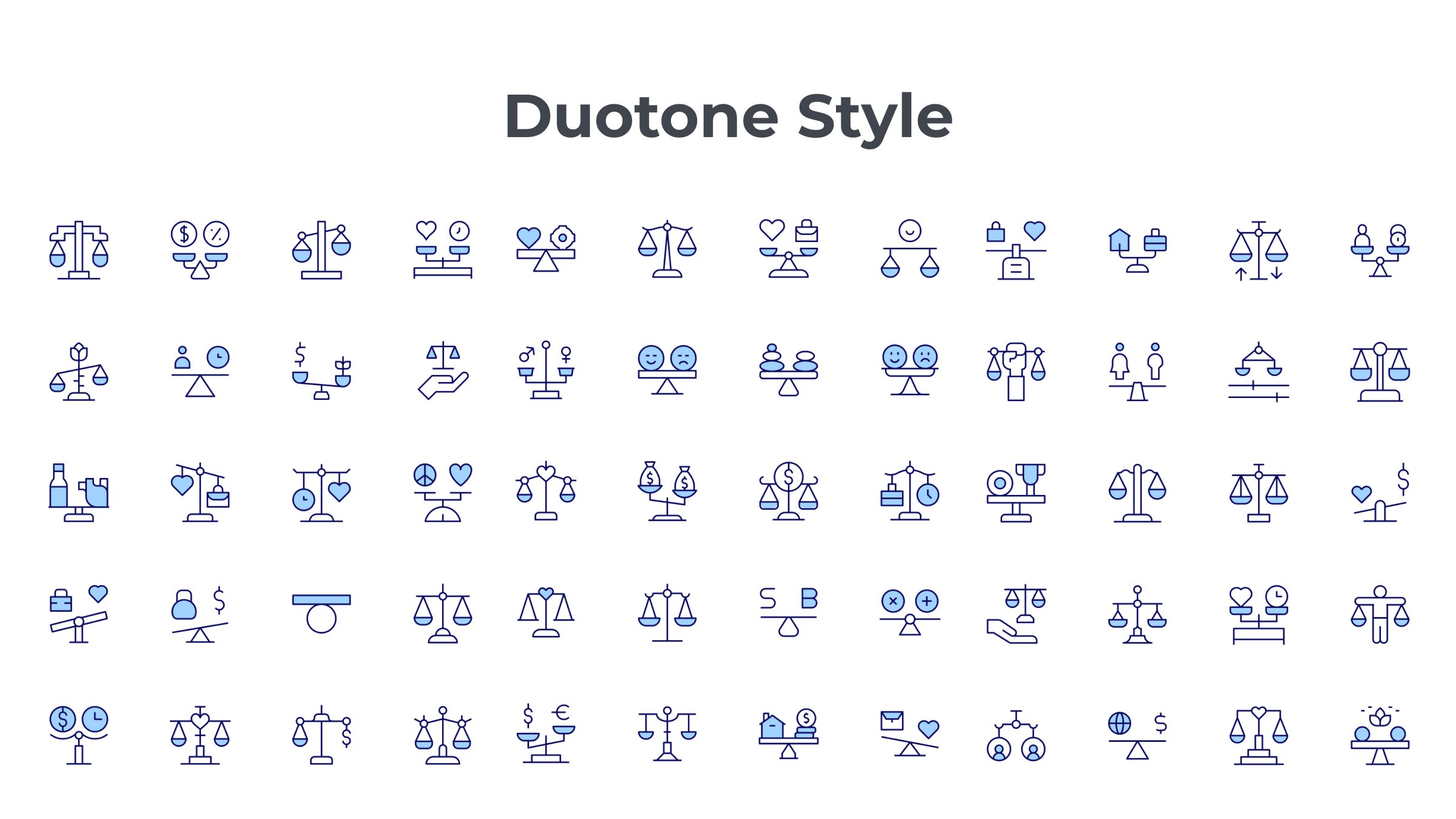 Balance Icon Set. Duotone Line Style. Part 2 6