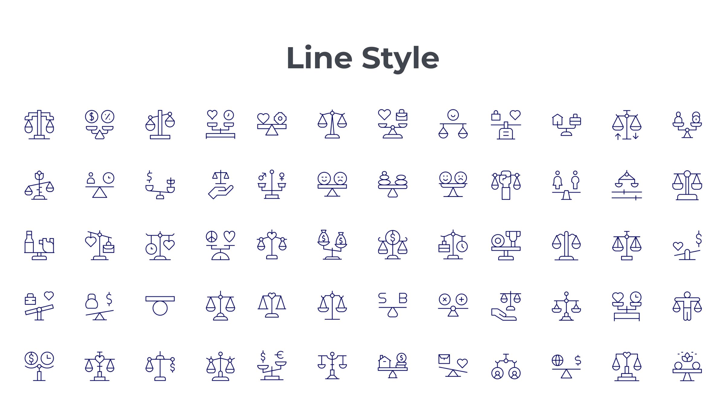 Balance Icon Set. Duotone Line Style. Part 2 7