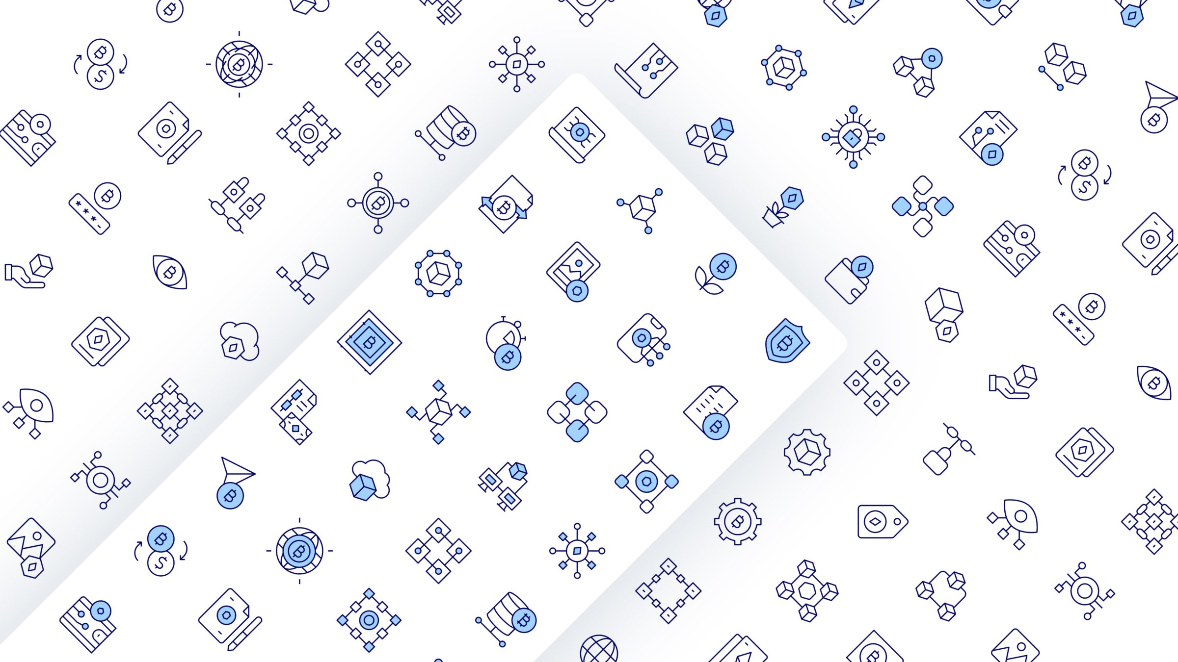 Blockchain Icon Set. Duotone Line Style 3