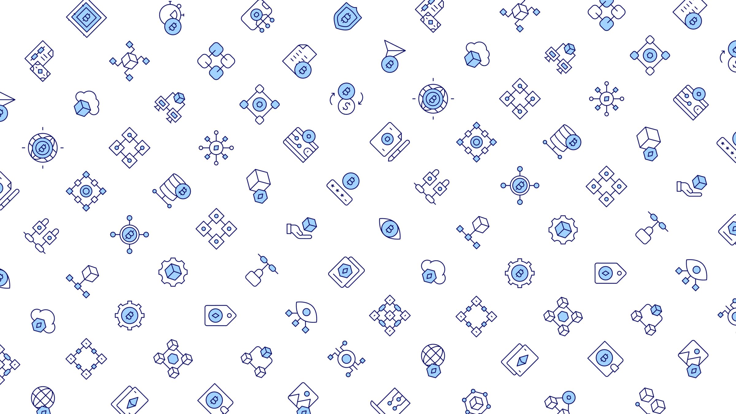 Blockchain Icon Set. Duotone Line Style 4