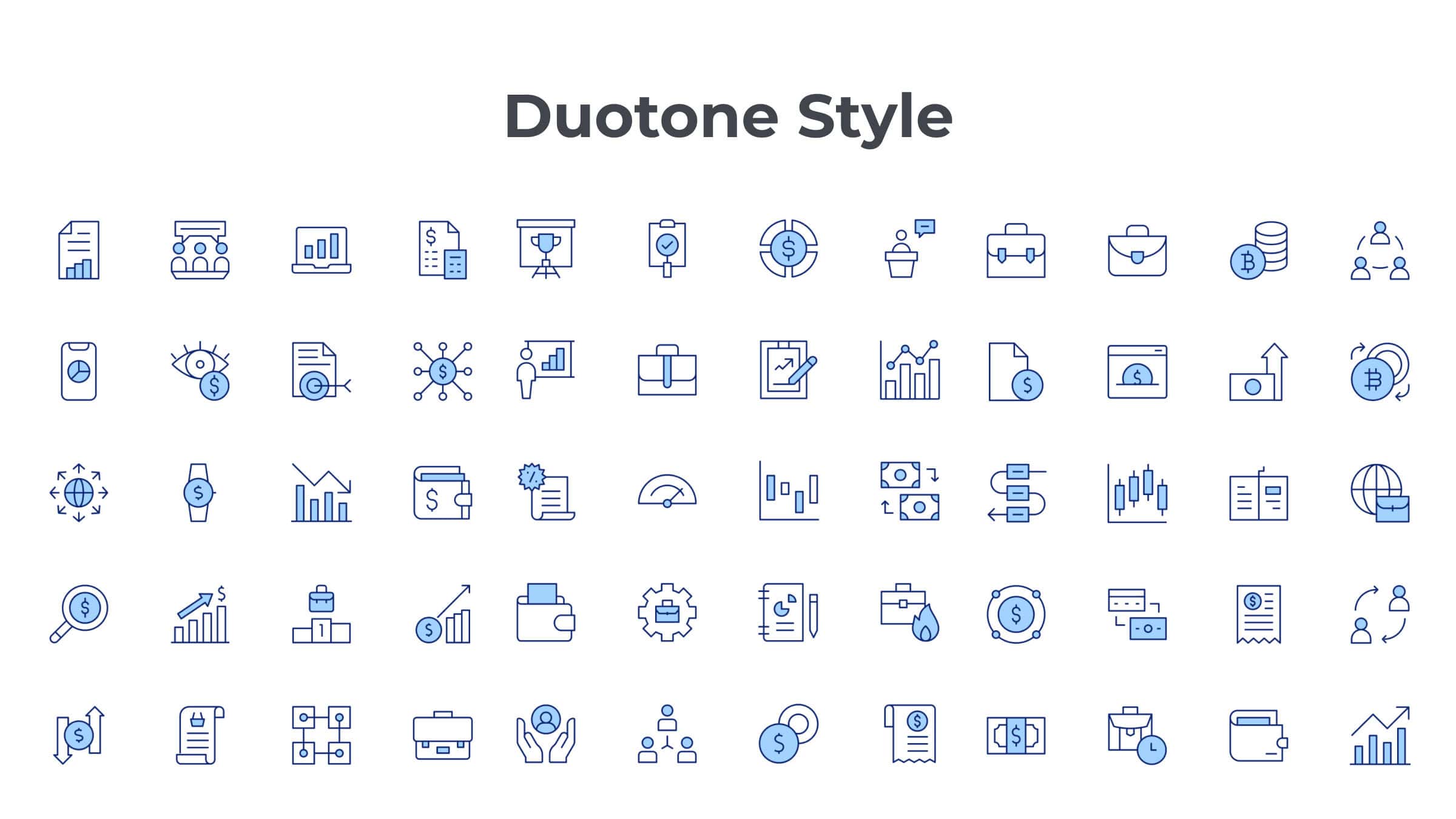 Business Icon Set. Duotone Line Style. Part 1 6