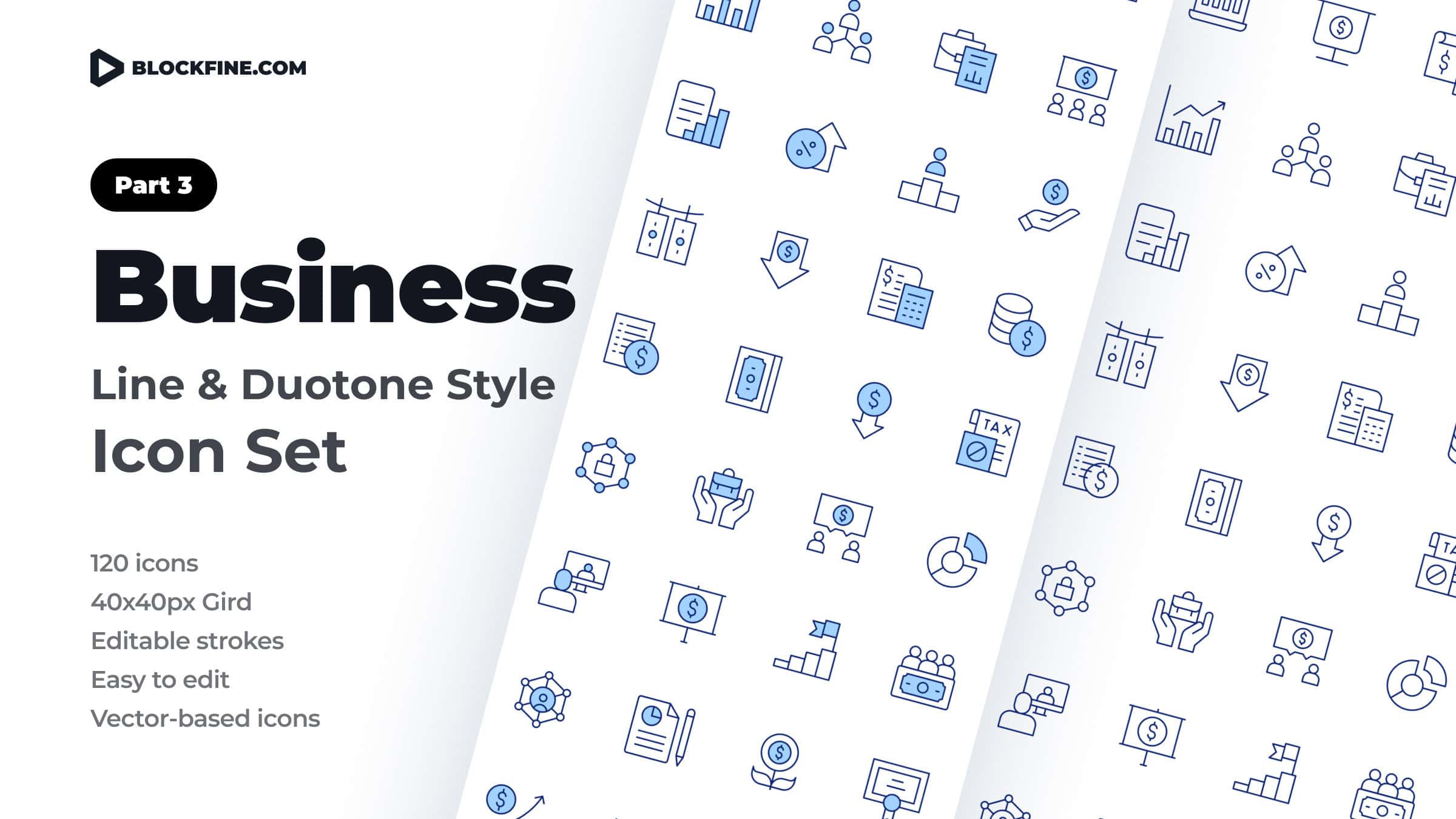 Business Icon Set. Duotone Line Style. Part 3 1