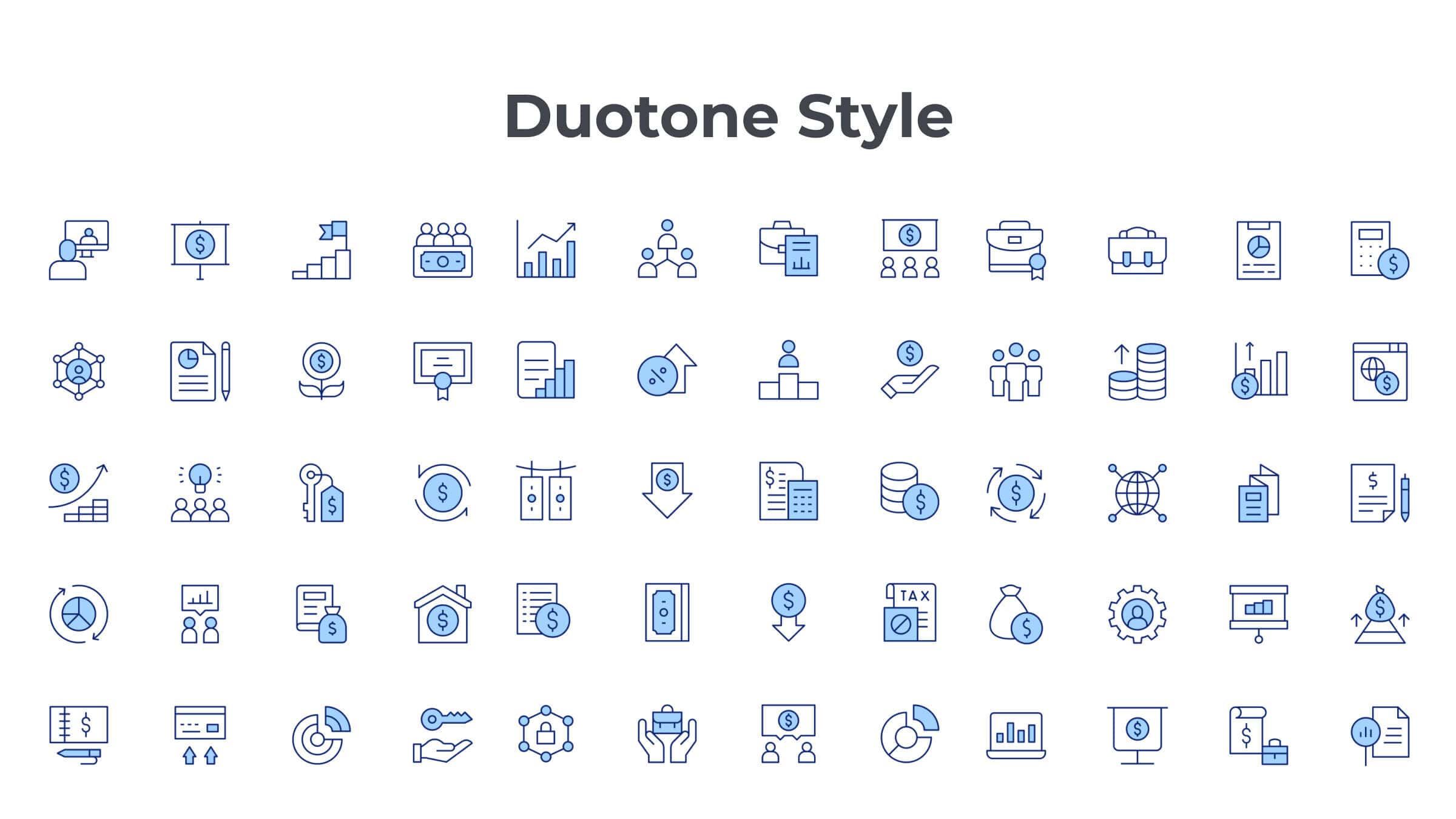 Business Icon Set. Duotone Line Style. Part 3 6