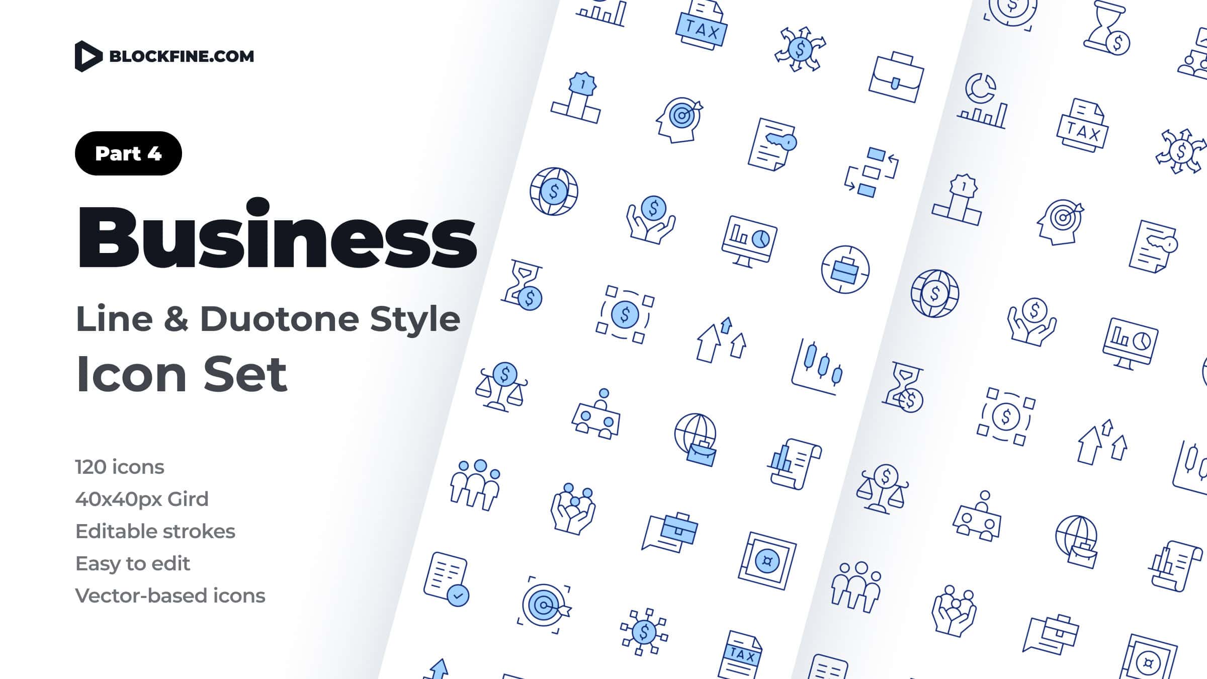 Business Icon Set. Duotone Line Style. Part 4 1