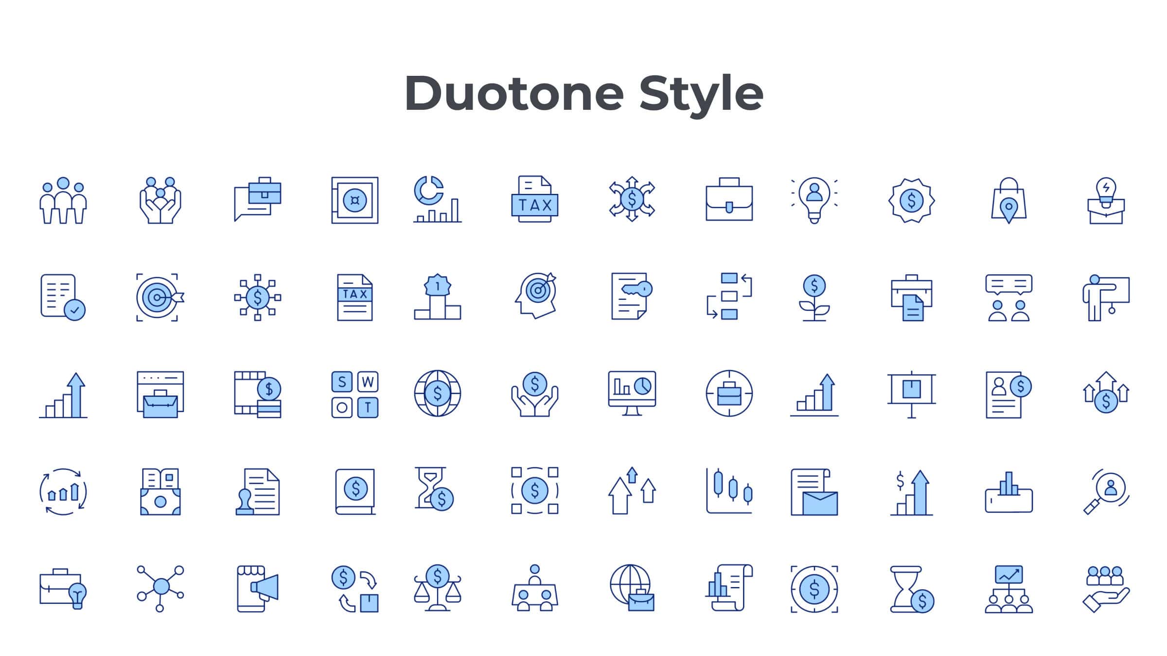 Business Icon Set. Duotone Line Style. Part 4 6