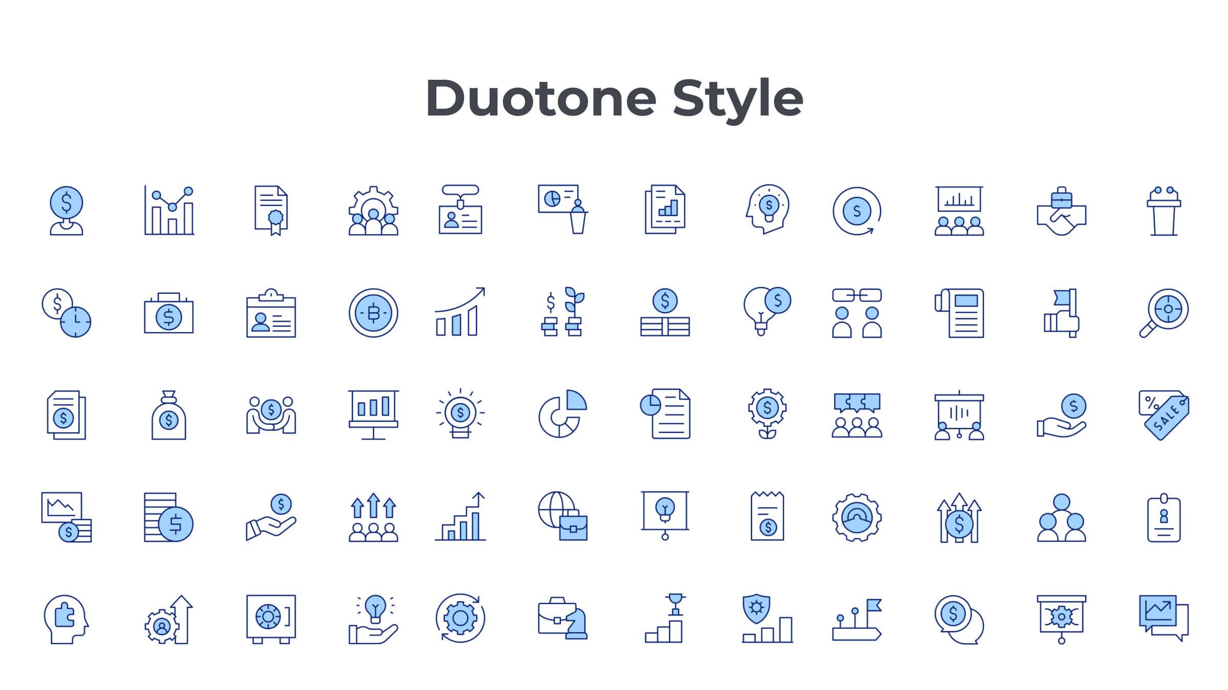 Business Icon Set. Duotone Line Style. Part 5 6