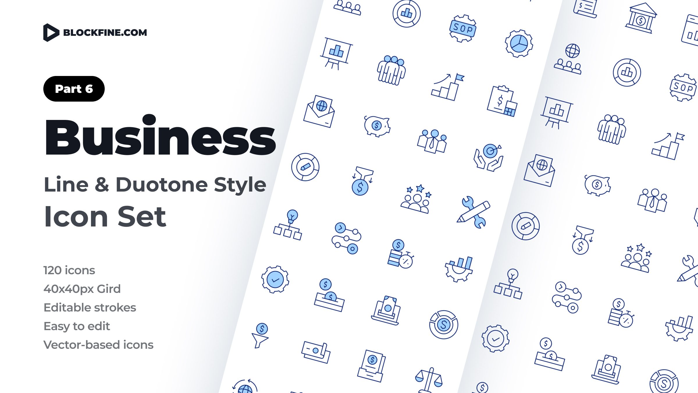 Business Icon Set. Duotone Line Style. Part 6 1