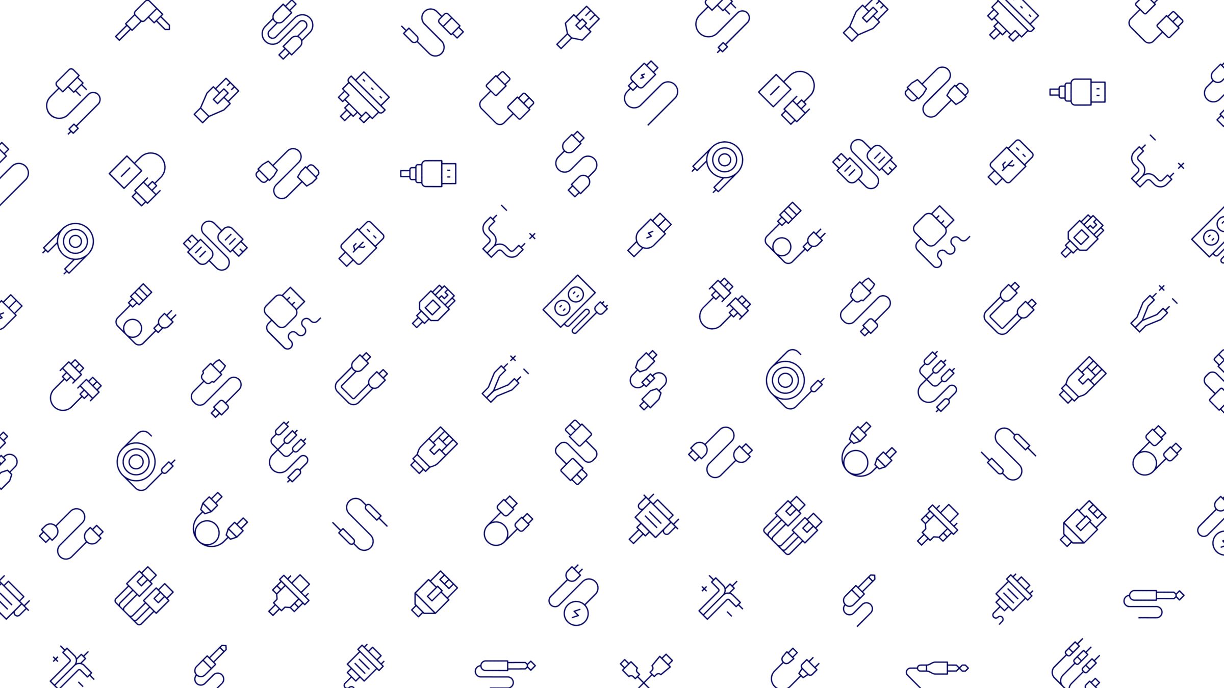 Cable Icon Set. Duotone Line Style 5