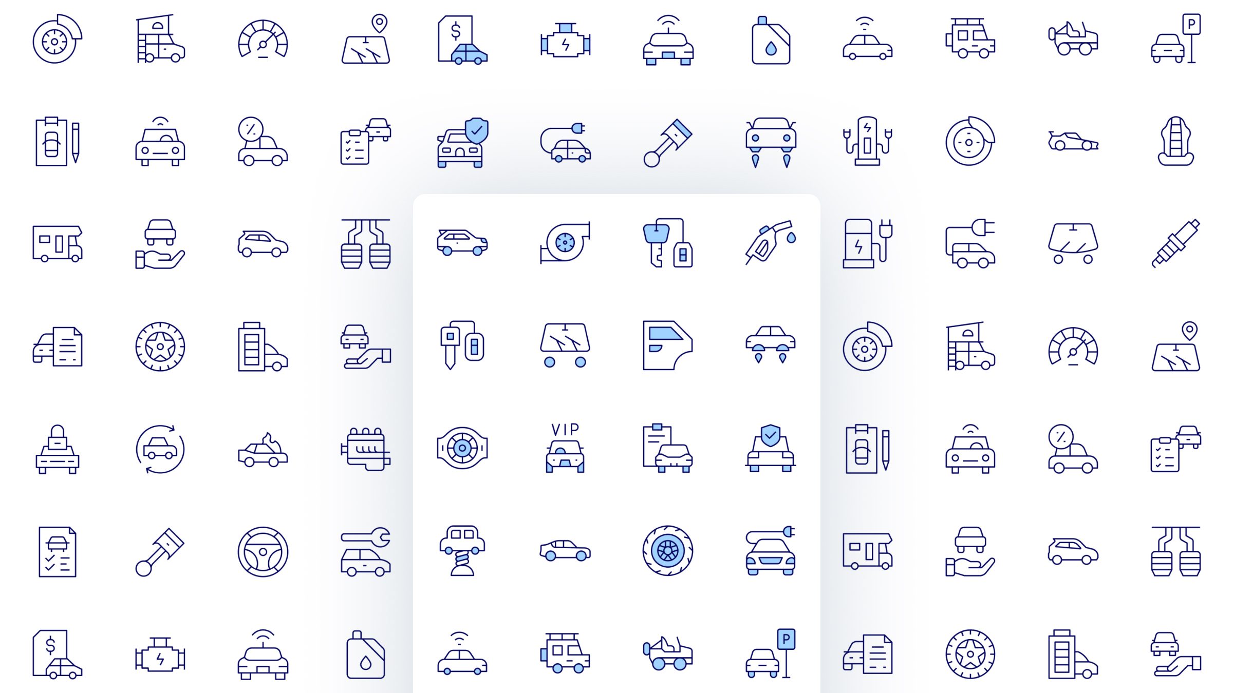 Car Icon Set. Duotone Line Style. Part 1 2