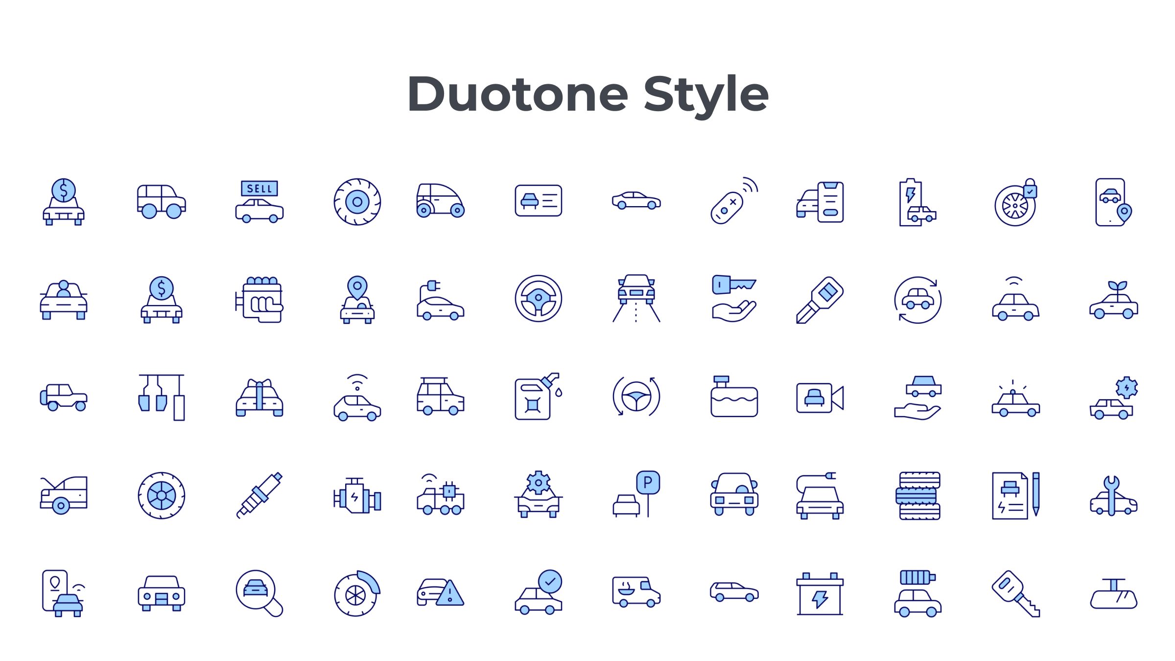 Car Icon Set. Duotone Line Style. Part 2 6