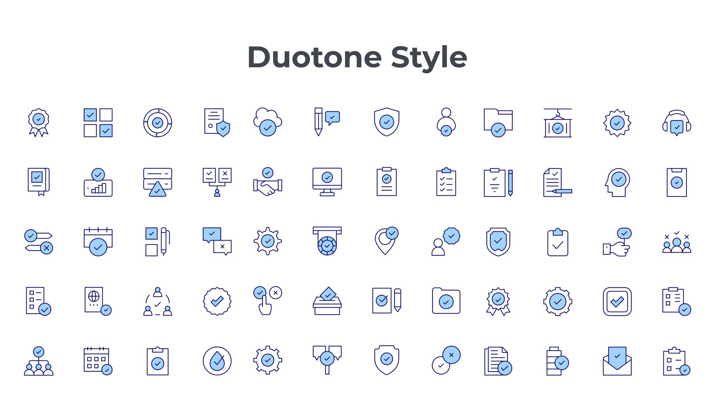 Checkmark Icon Set. Duotone Line Style. Part 2 6