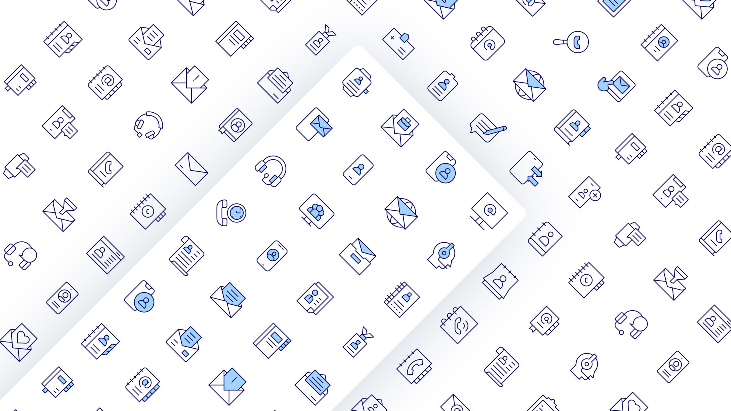 Contact Icon Set. Duotone Line Style 3