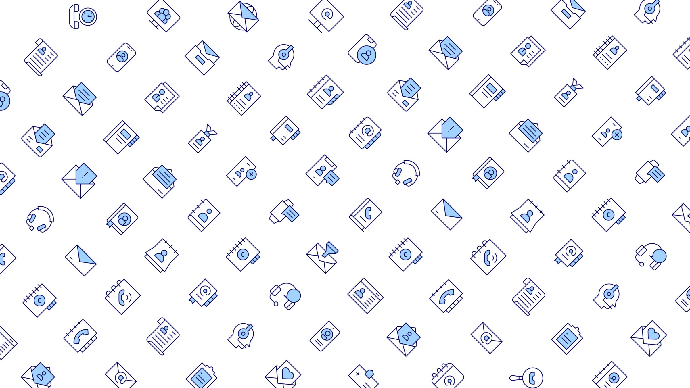 Contact Icon Set. Duotone Line Style 4