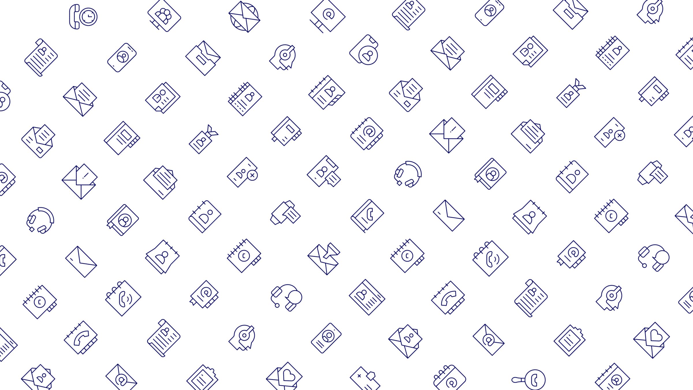 Contact Icon Set. Duotone Line Style 5