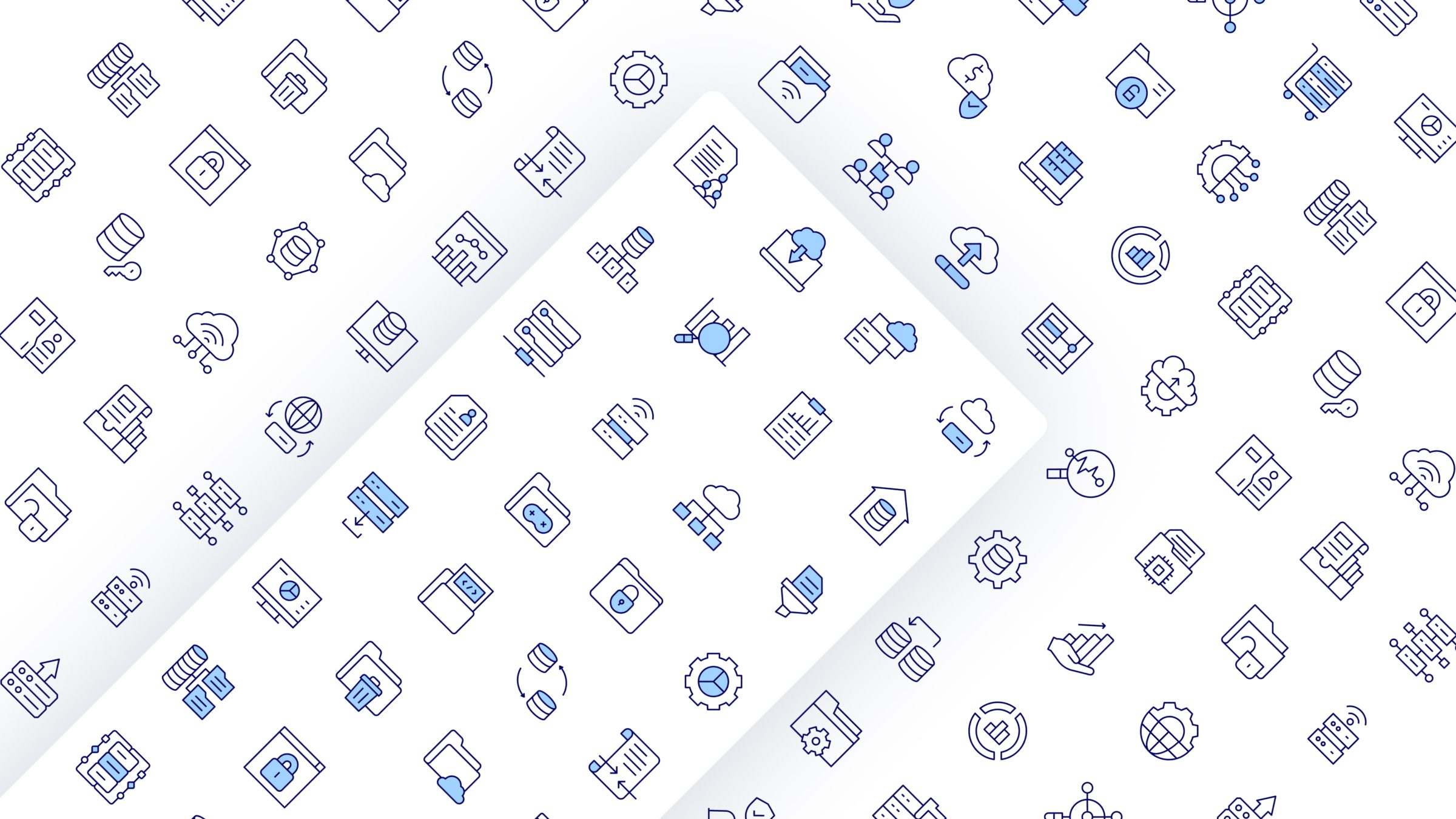 Data Icon Set. Duotone Line Style. Part 1 3