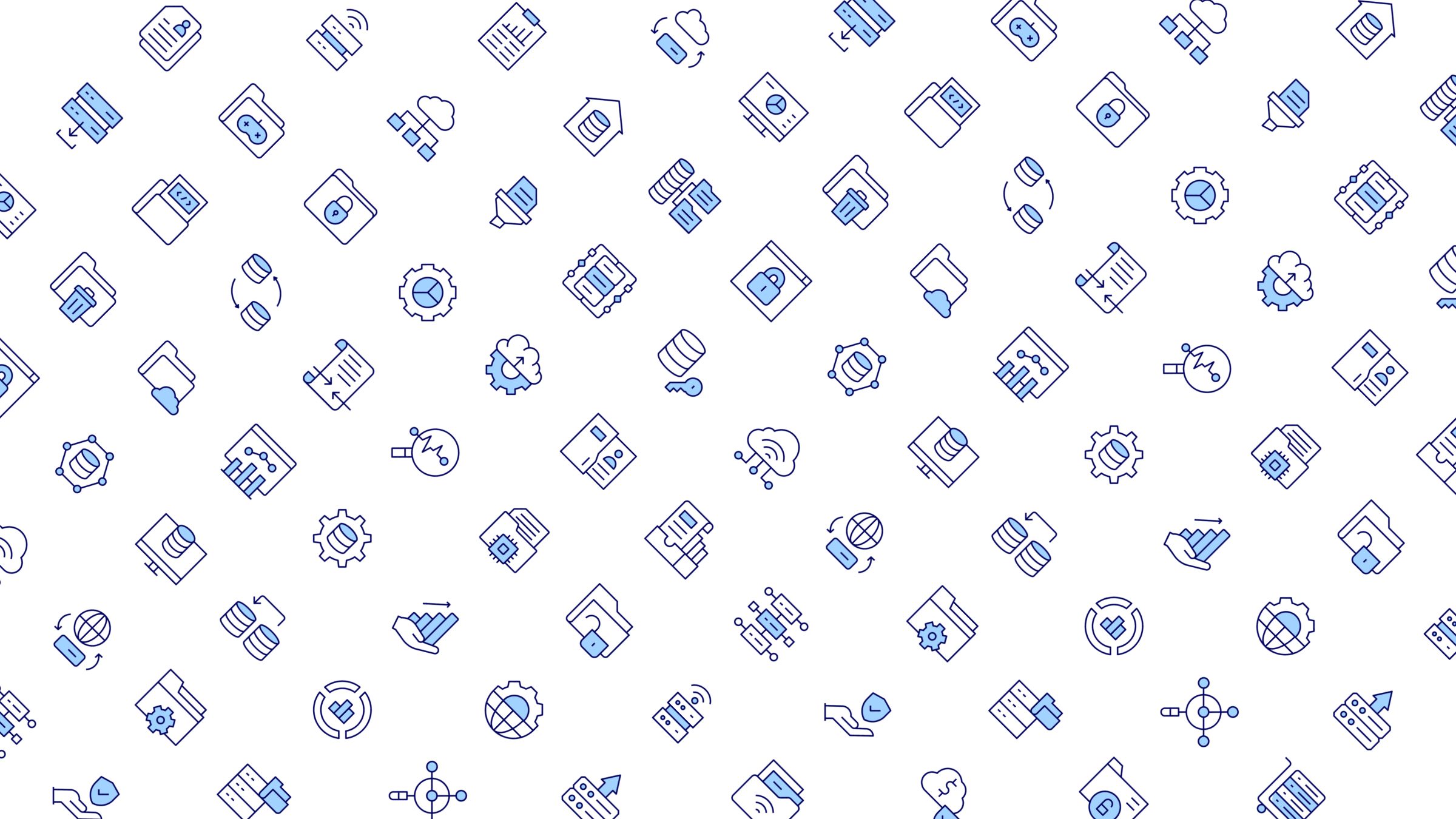 Data Icon Set. Duotone Line Style. Part 1 4