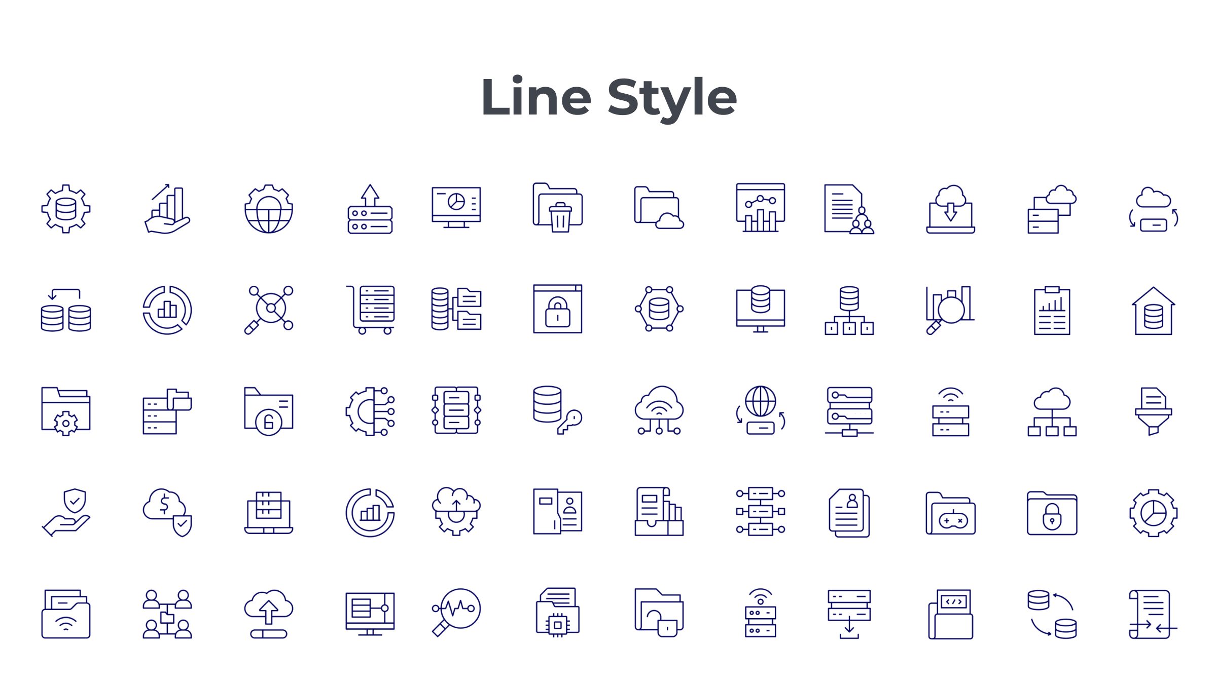 Data Icon Set. Duotone Line Style. Part 1 7