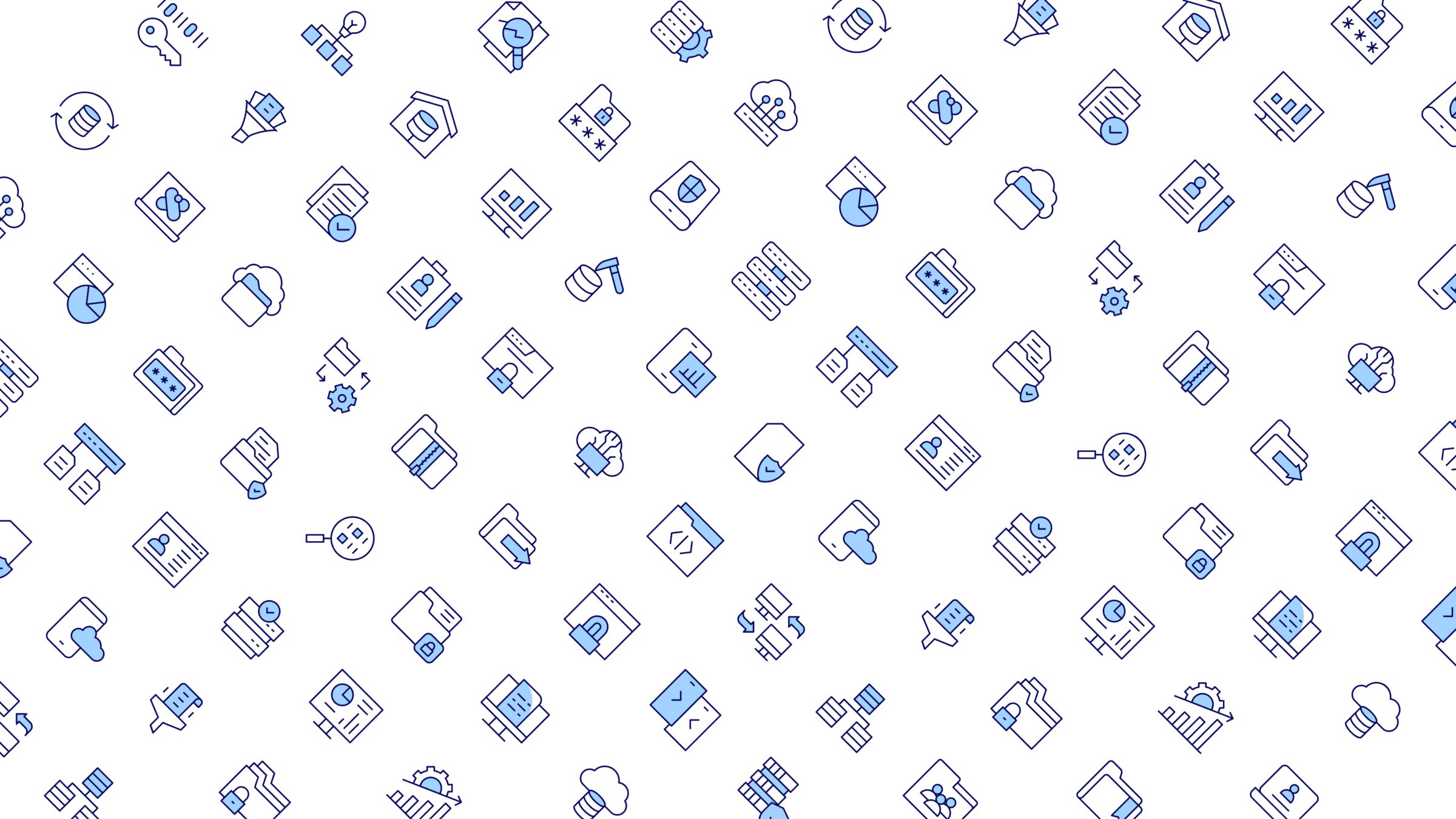 Data Icon Set. Duotone Line Style. Part 2 4