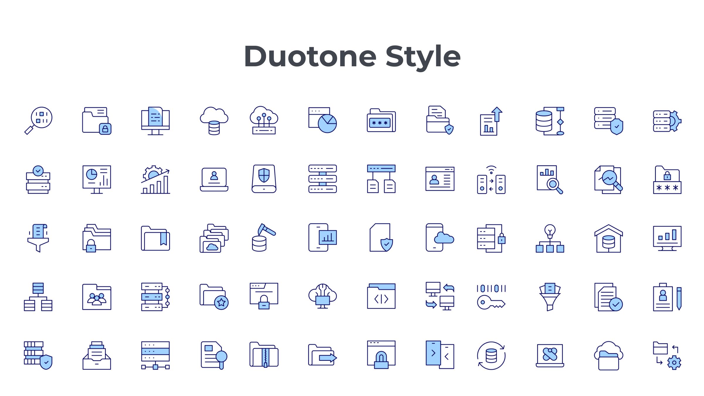 Data Icon Set. Duotone Line Style. Part 2 6