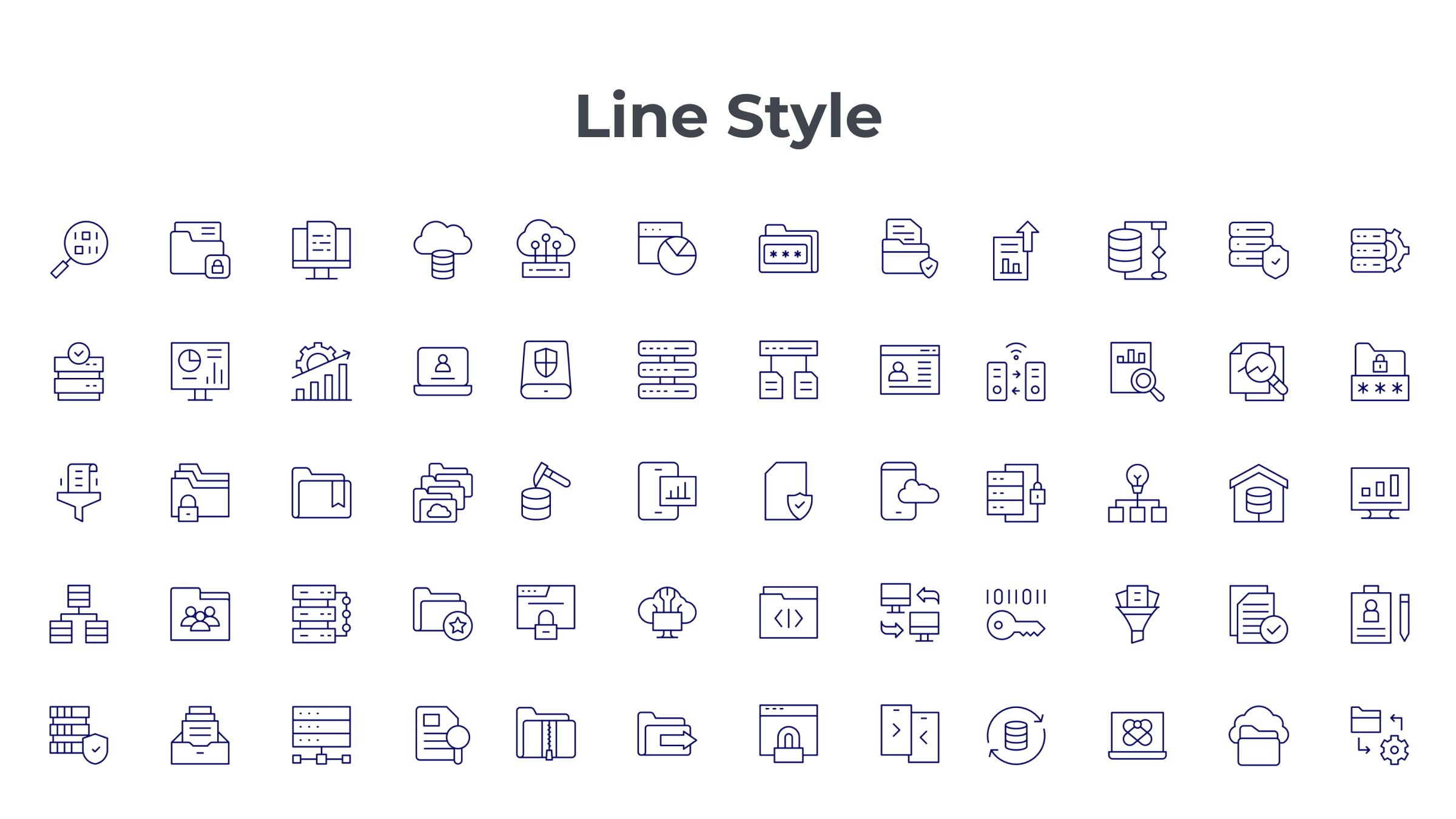 Data Icon Set. Duotone Line Style. Part 2 7