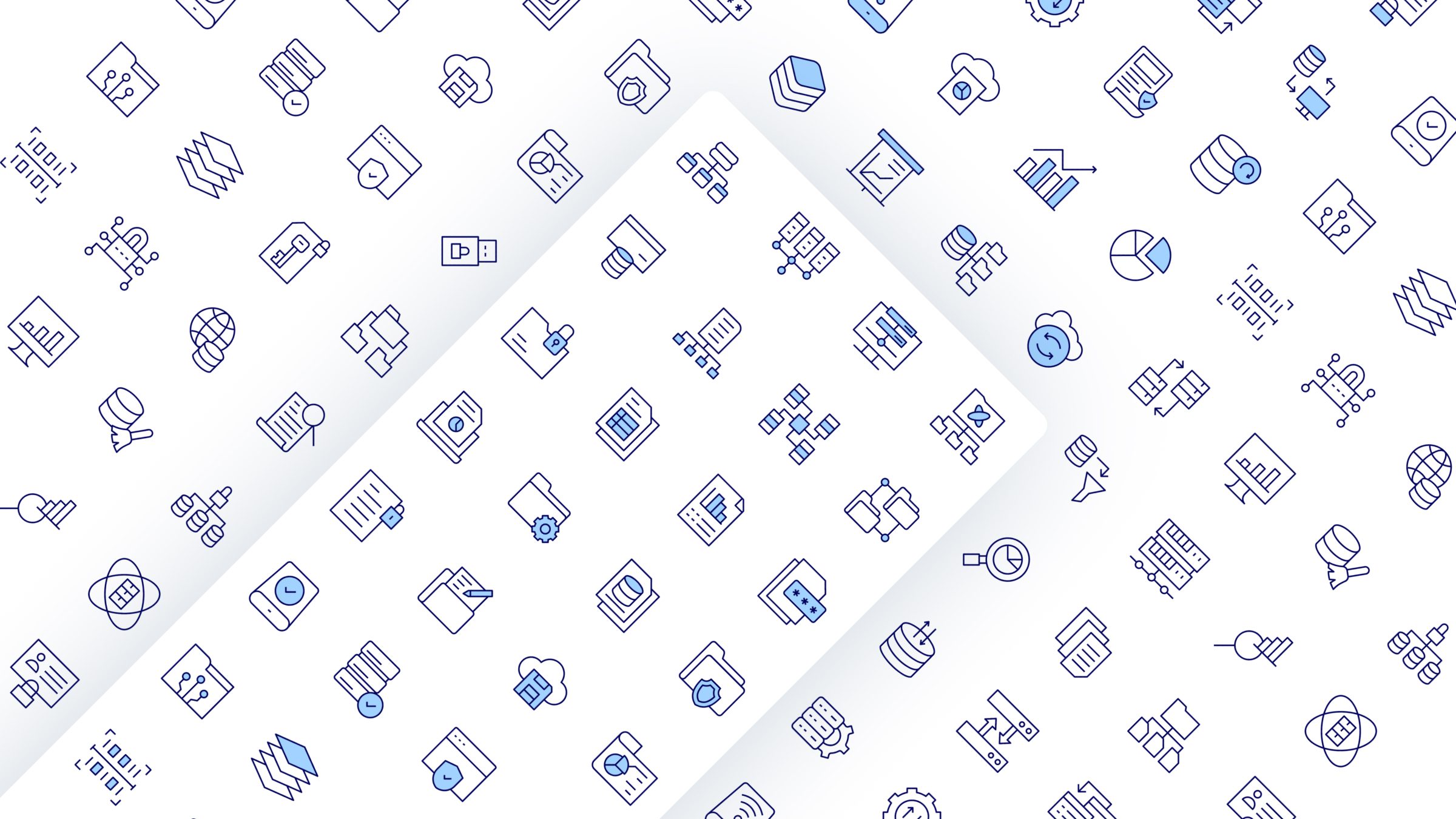 Data Icon Set. Duotone Line Style. Part 3 3