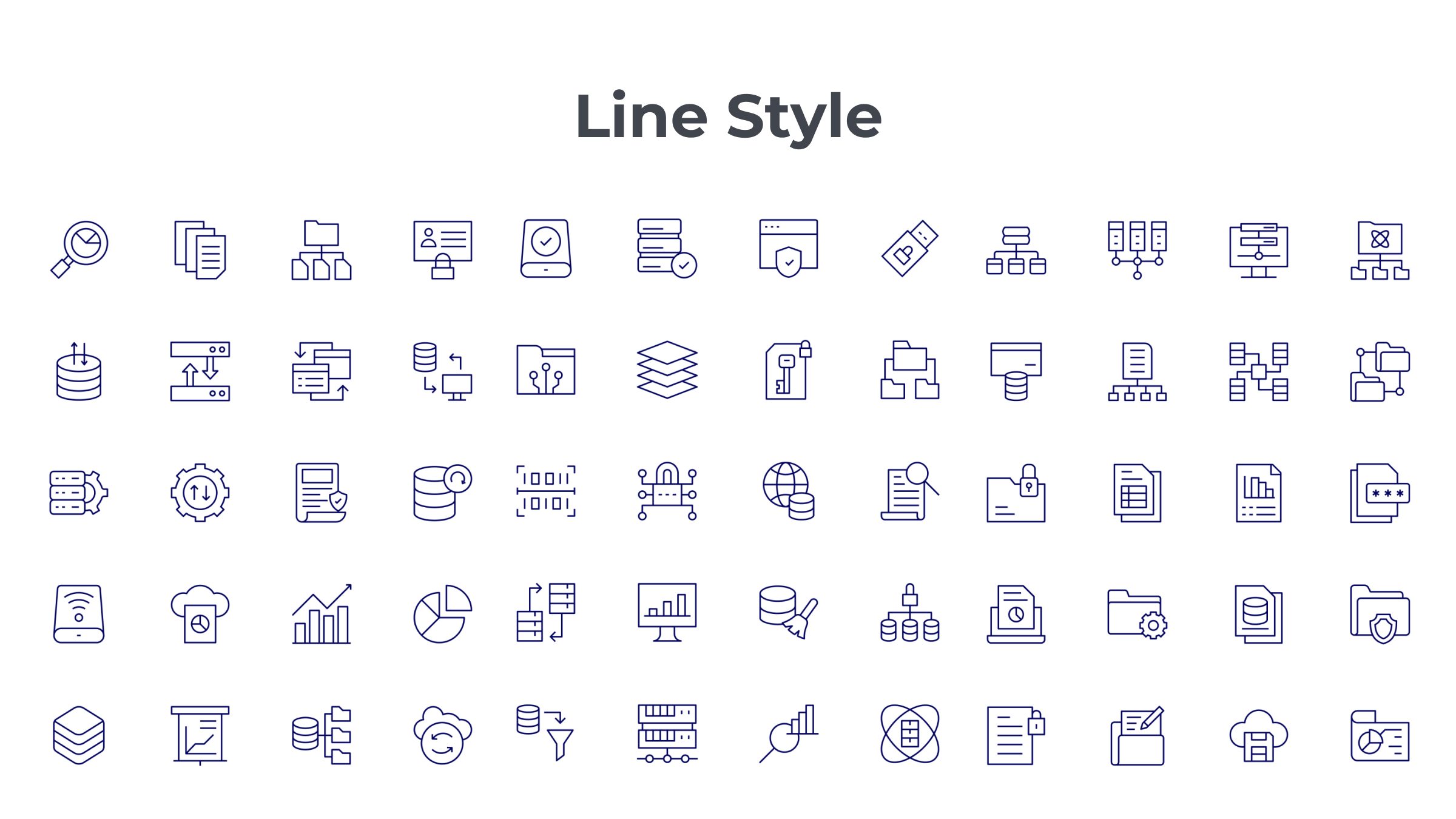 Data Icon Set. Duotone Line Style. Part 3 7