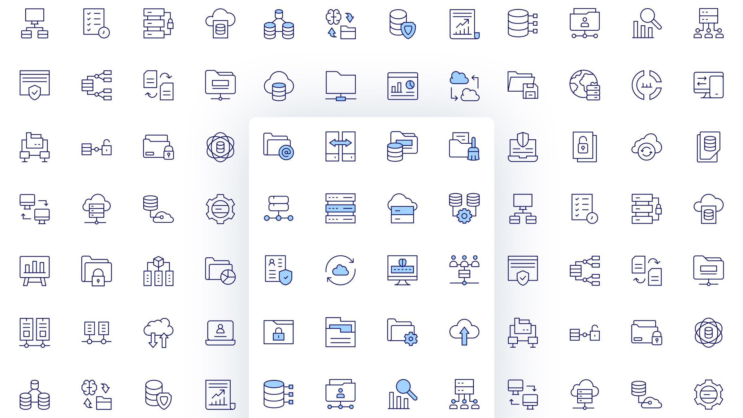 Data Icon Set. Duotone Line Style. Part 4 2