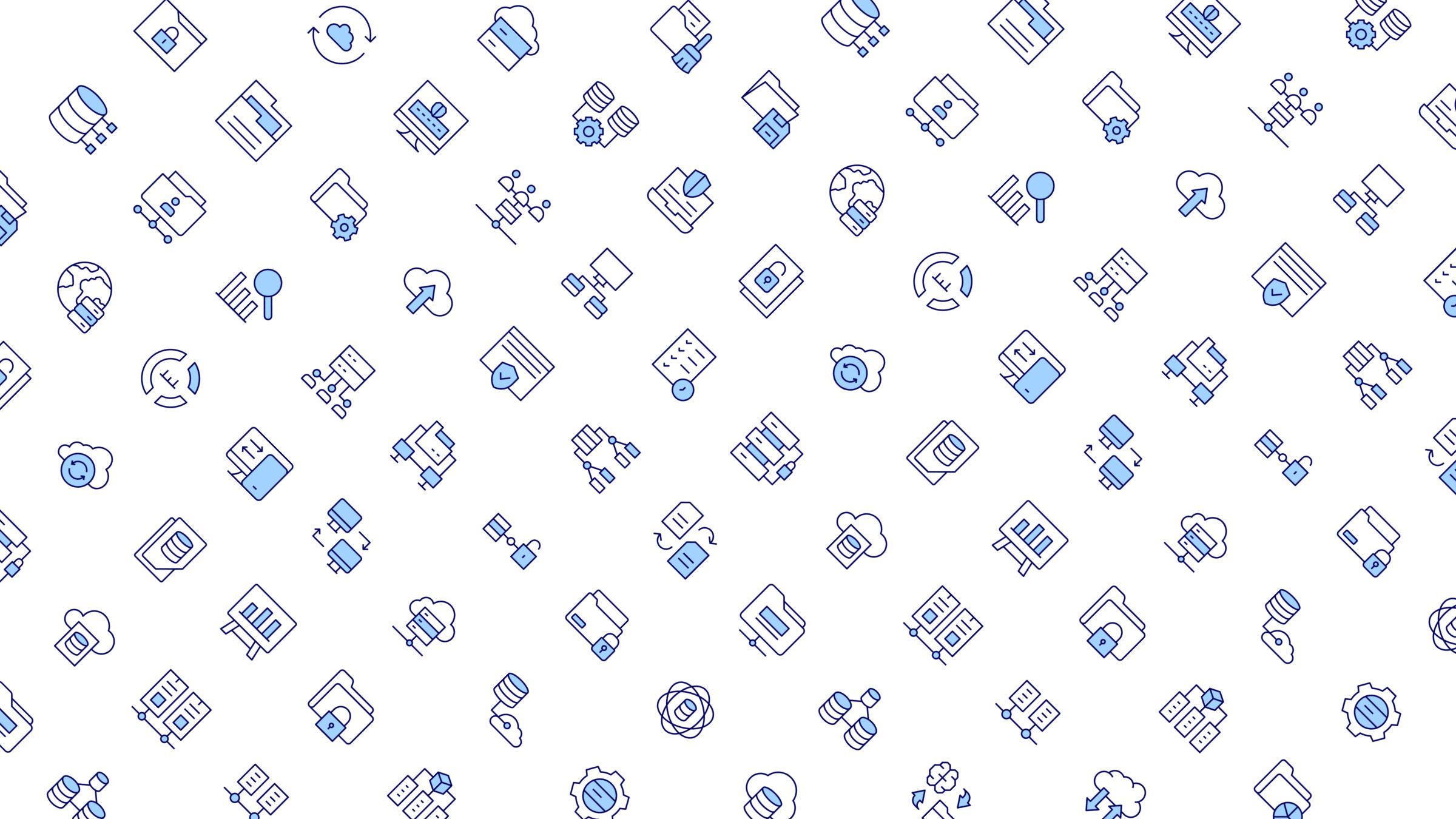 Data Icon Set. Duotone Line Style. Part 4 4