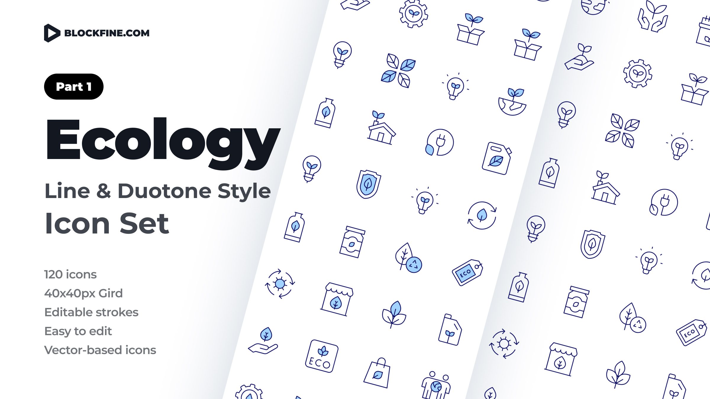 Ecology Icon Set. Duotone Line Style. Part 1 1