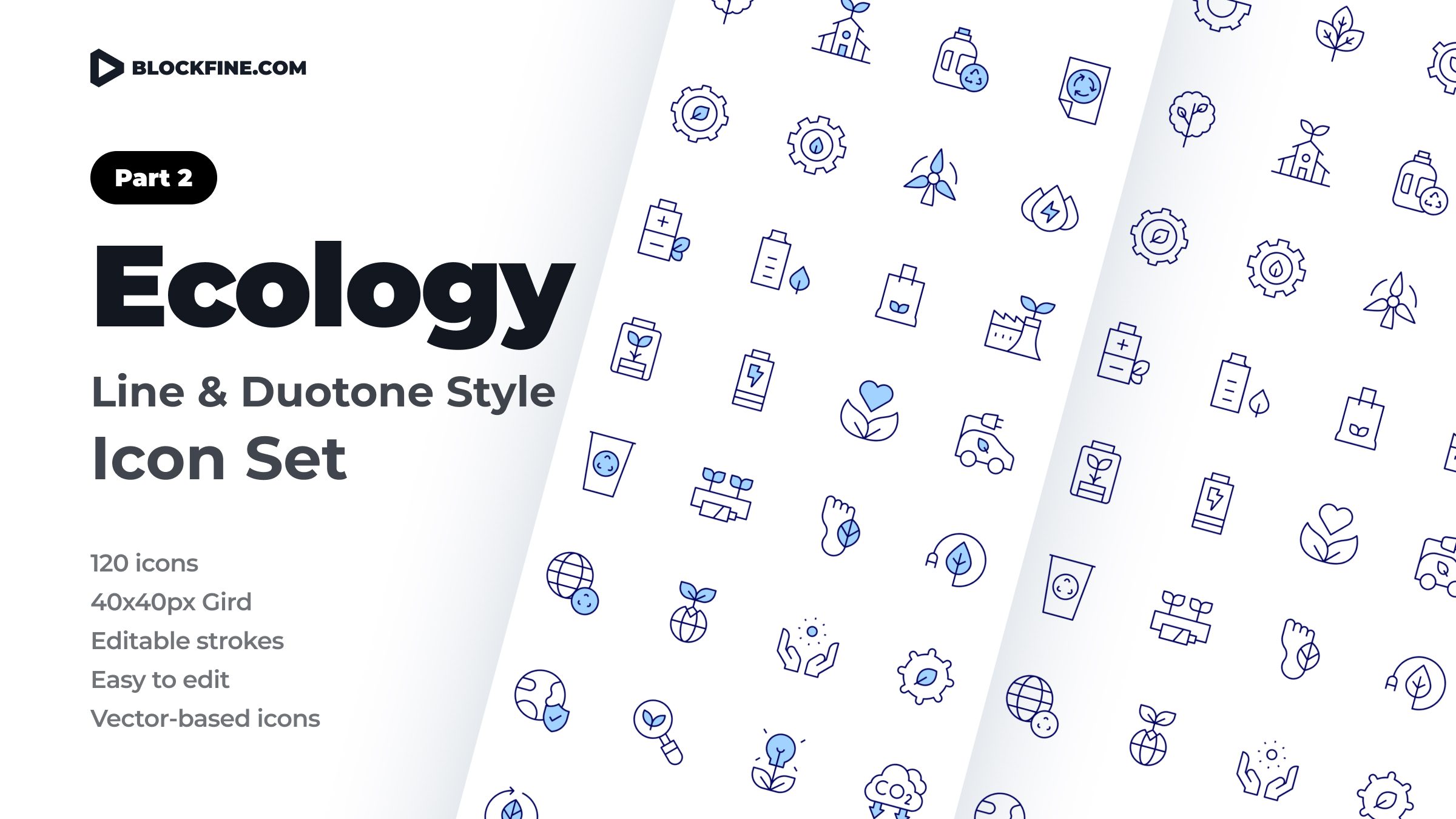 Ecology Icon Set. Duotone Line Style. Part 2 1