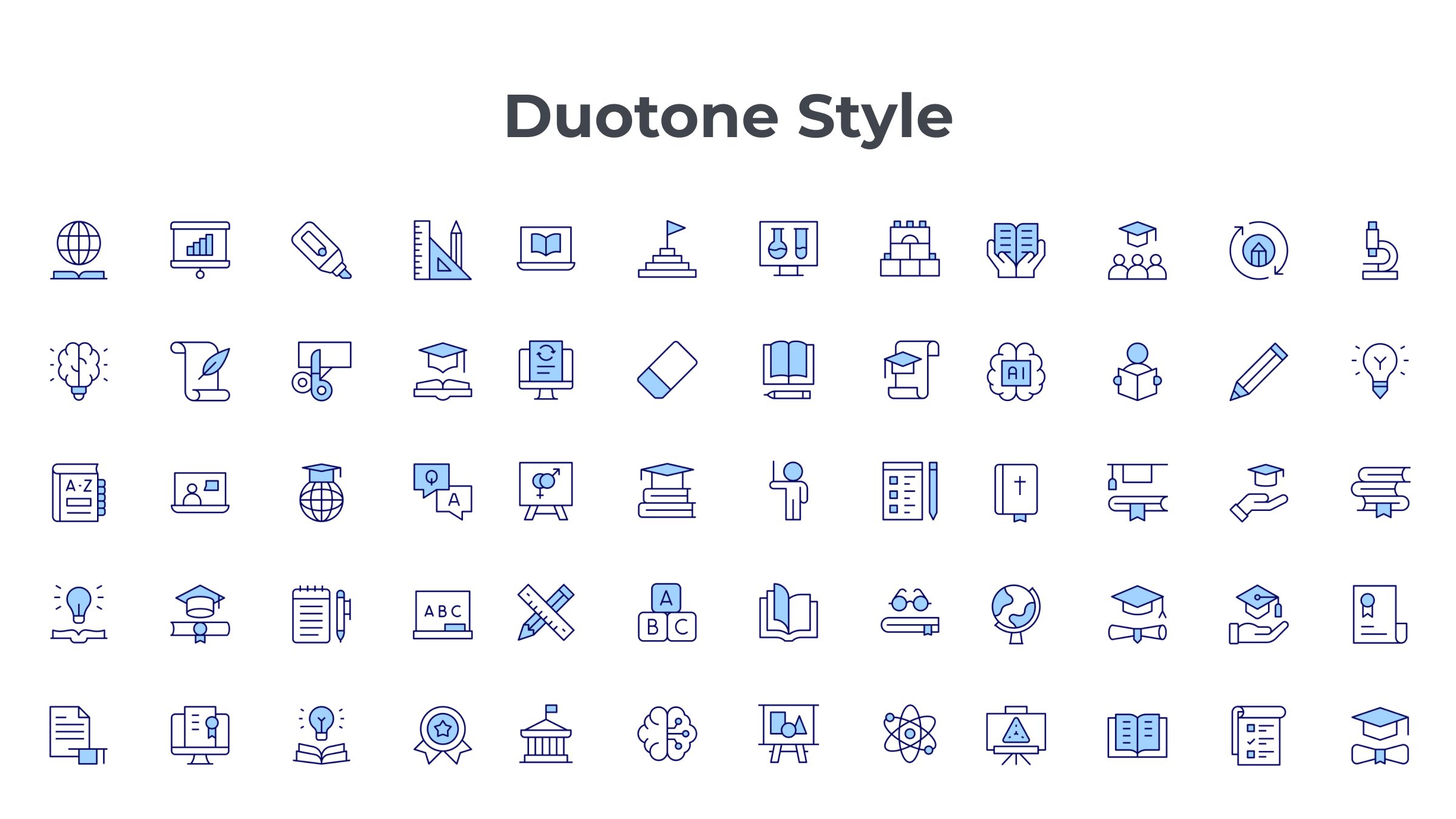 Education Icon Set. Duotone Line Style. Part 1 6