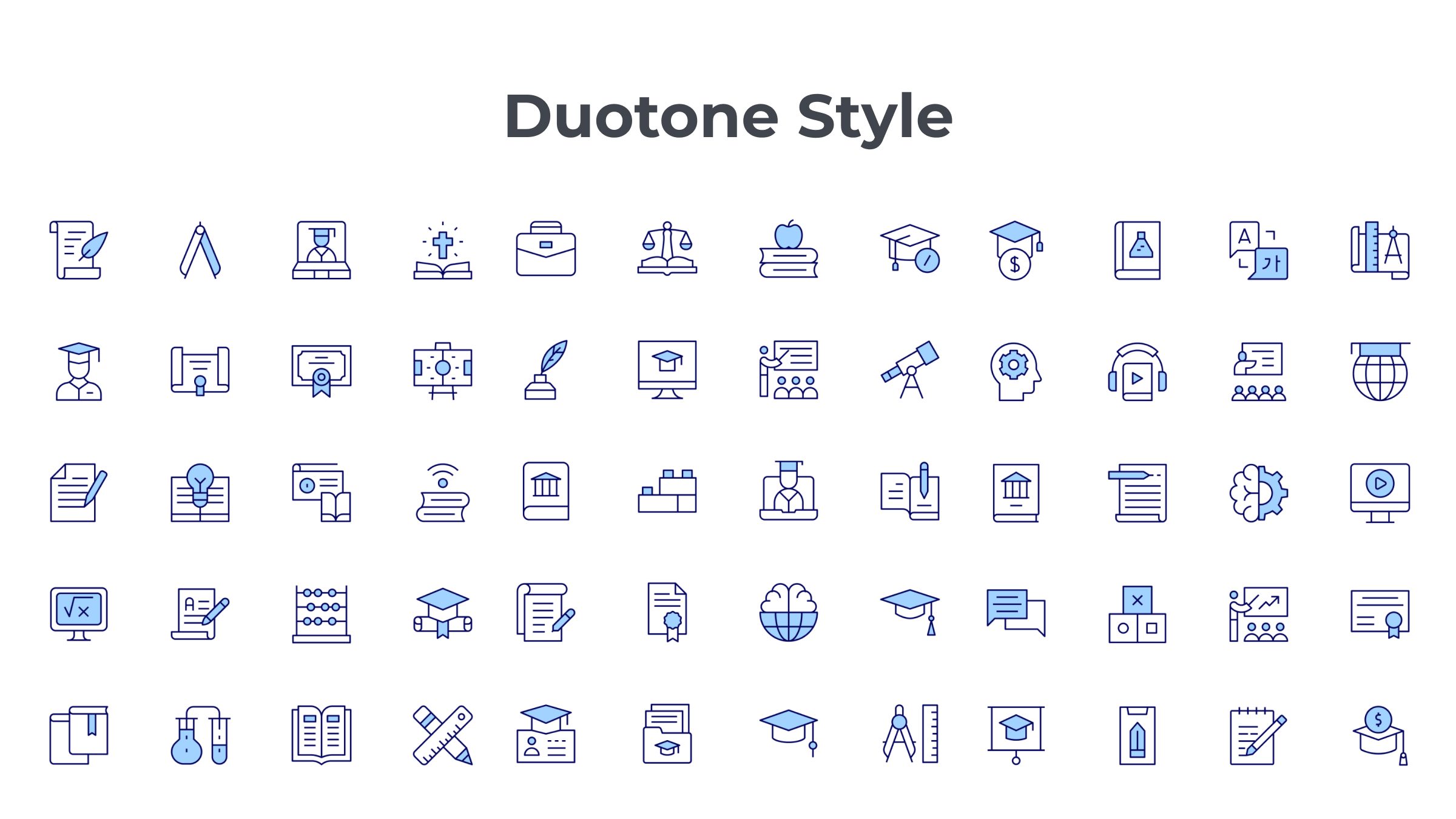 Education Icon Set. Duotone Line Style. Part 2 6