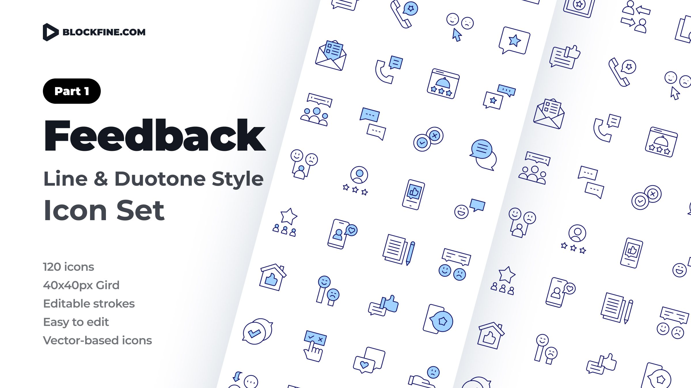 Feedback Icon Set. Duotone Line Style. Part 1 1