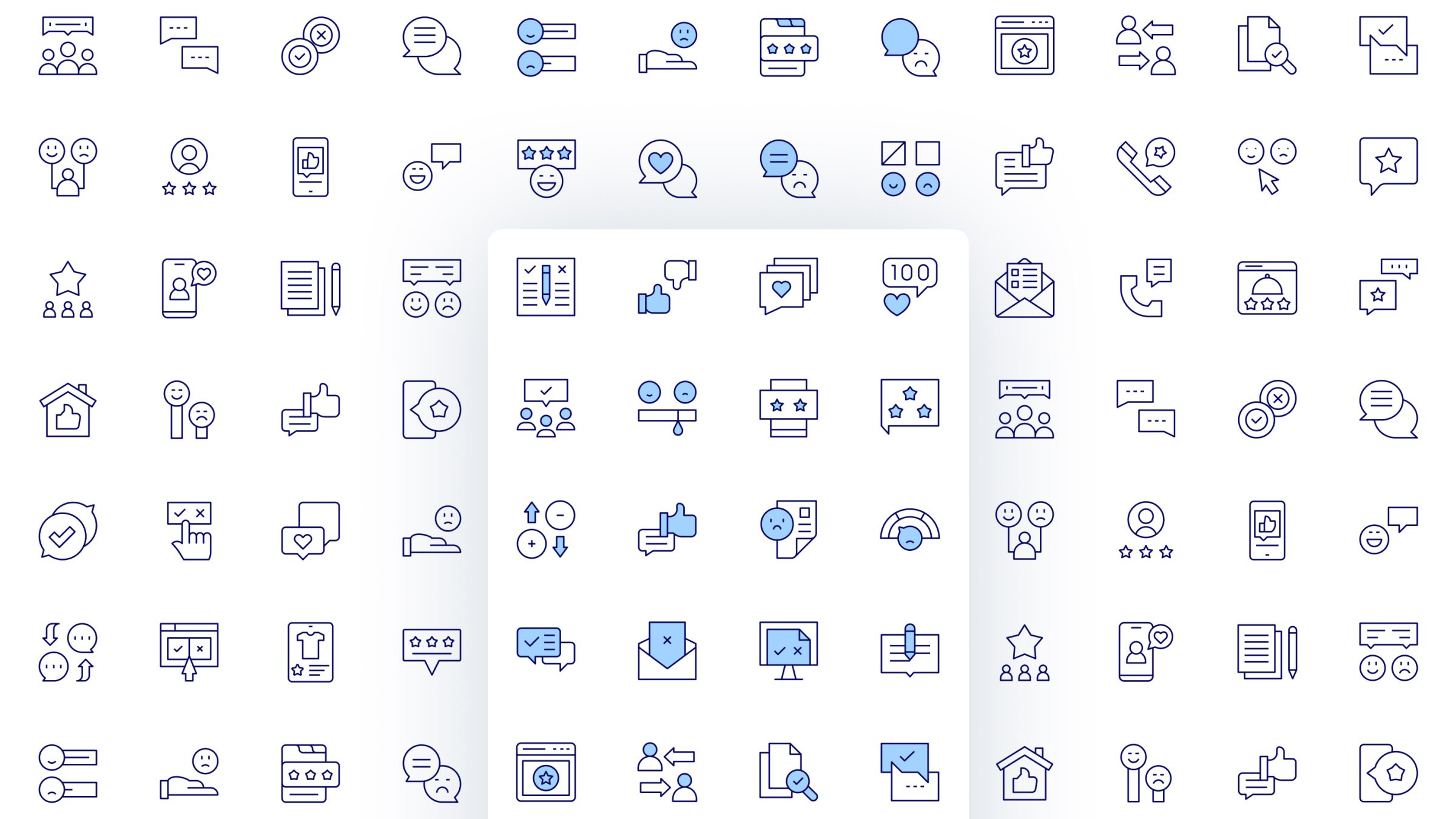 Feedback Icon Set. Duotone Line Style. Part 1 2