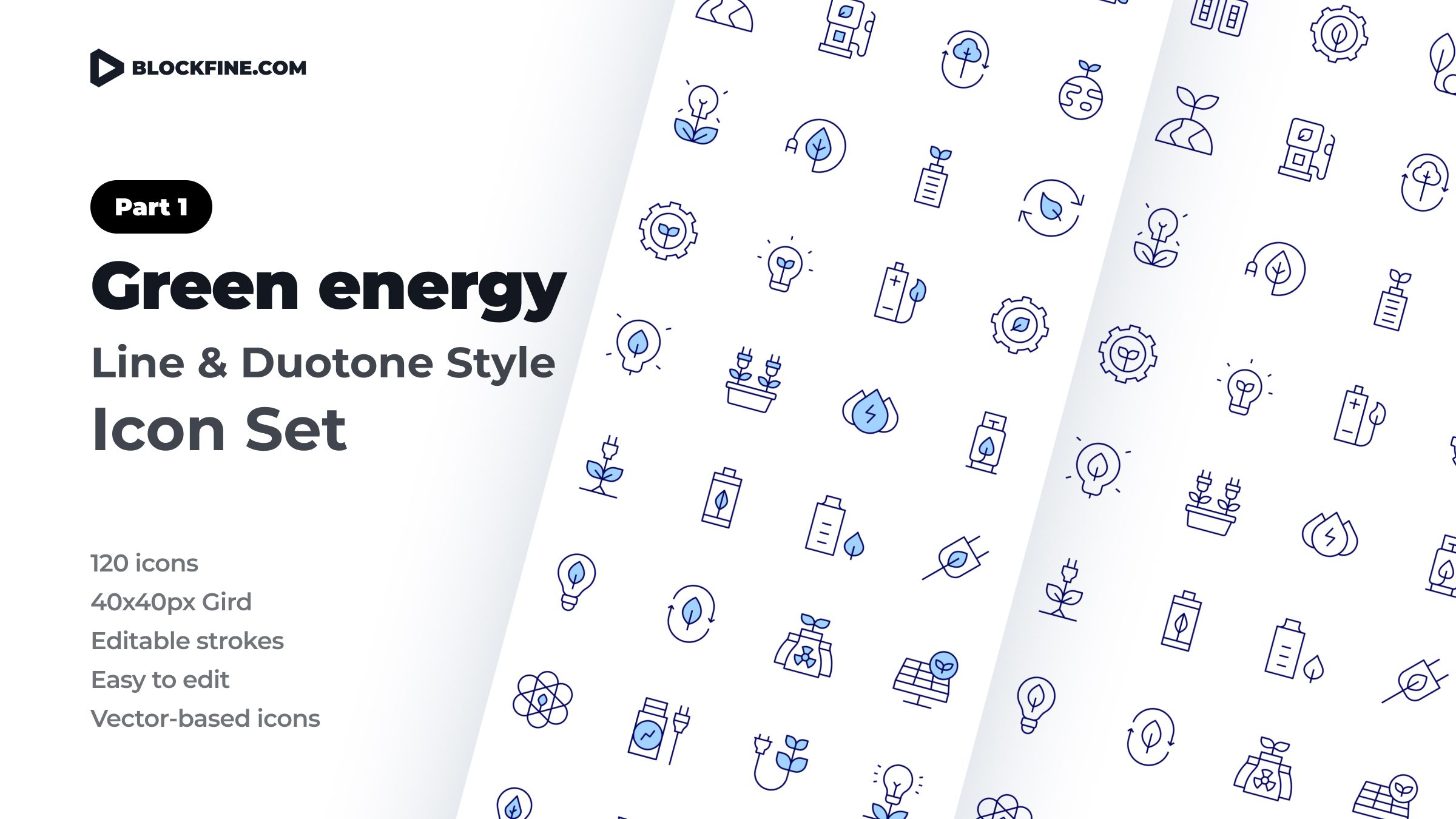 Green Energy Icon Set. Duotone Line Style. Part 1 1