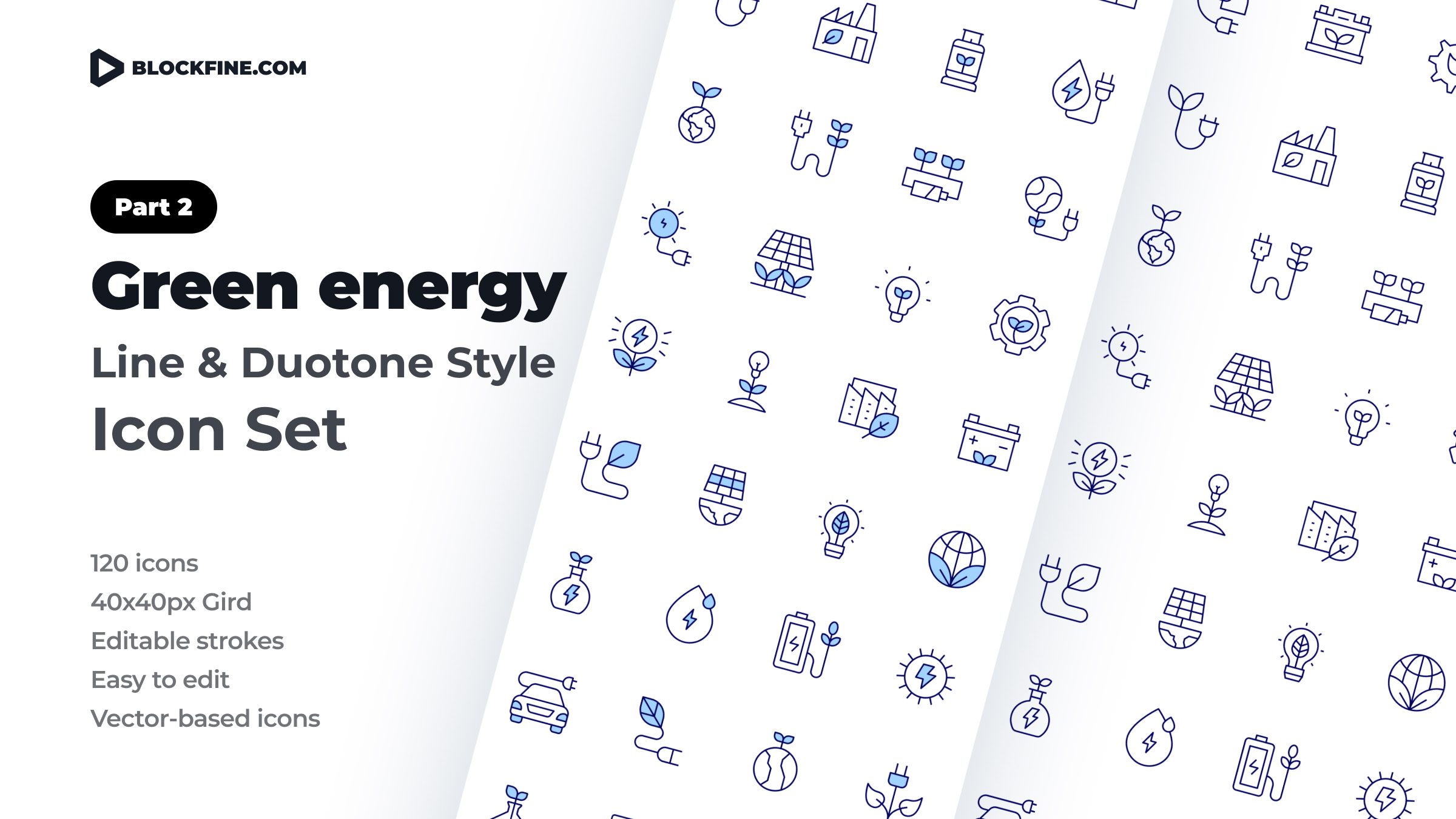 Green Energy Icon Set. Duotone Line Style. Part 2 1