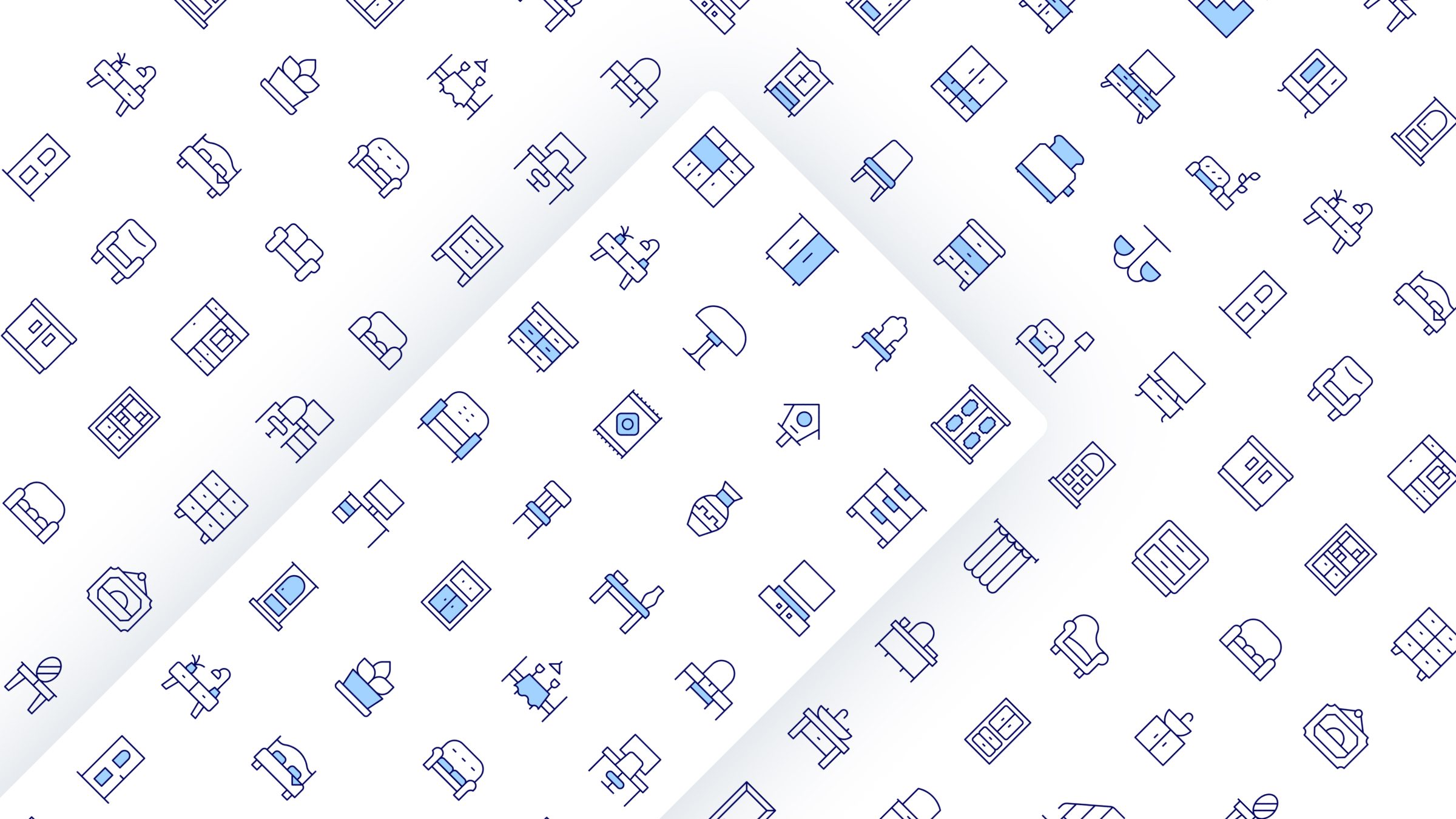 Home Furniture Icon Set. Duotone Line Style. Part 1 3