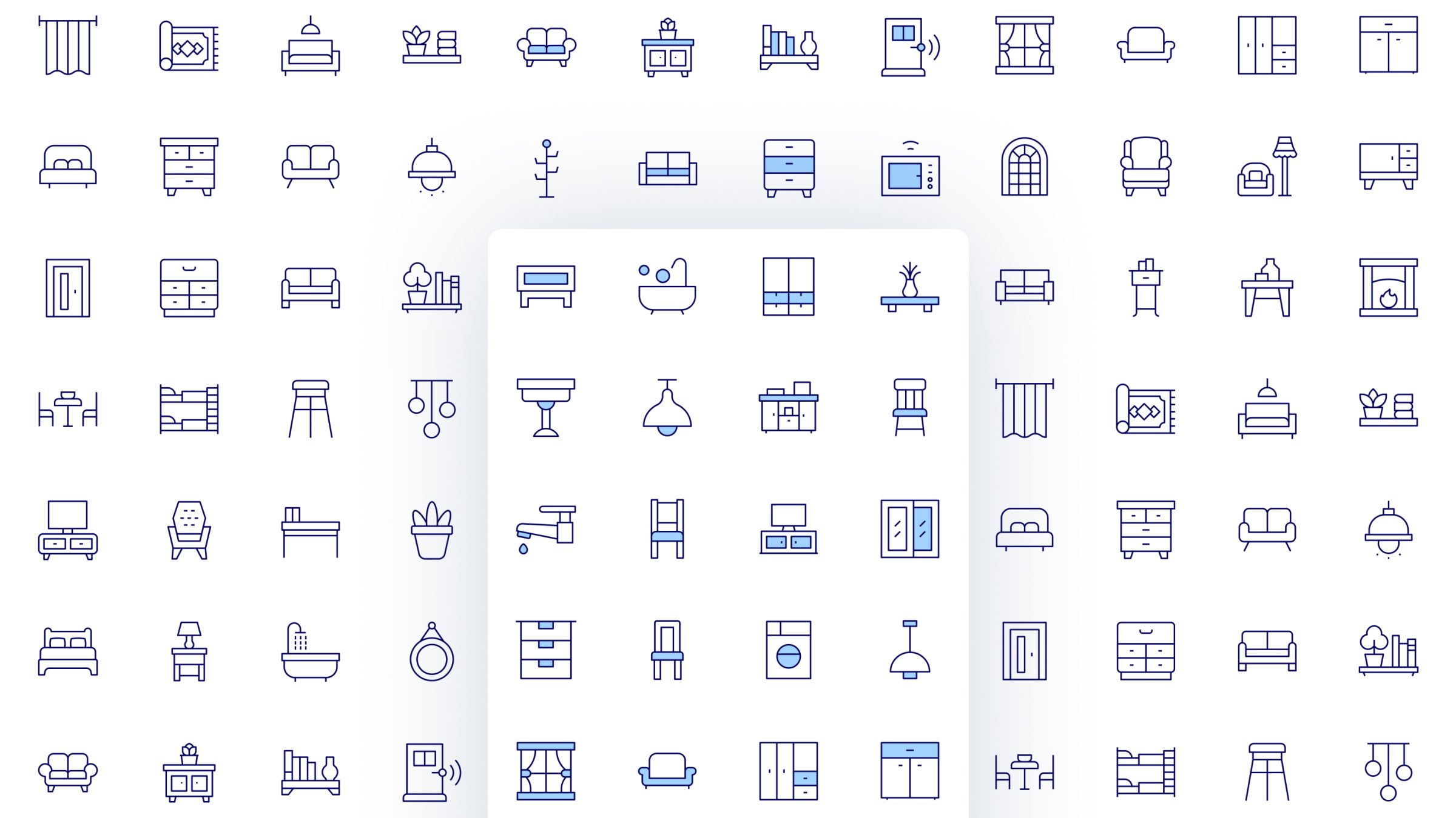 Home Furniture Icon Set. Duotone Line Style. Part 2 2