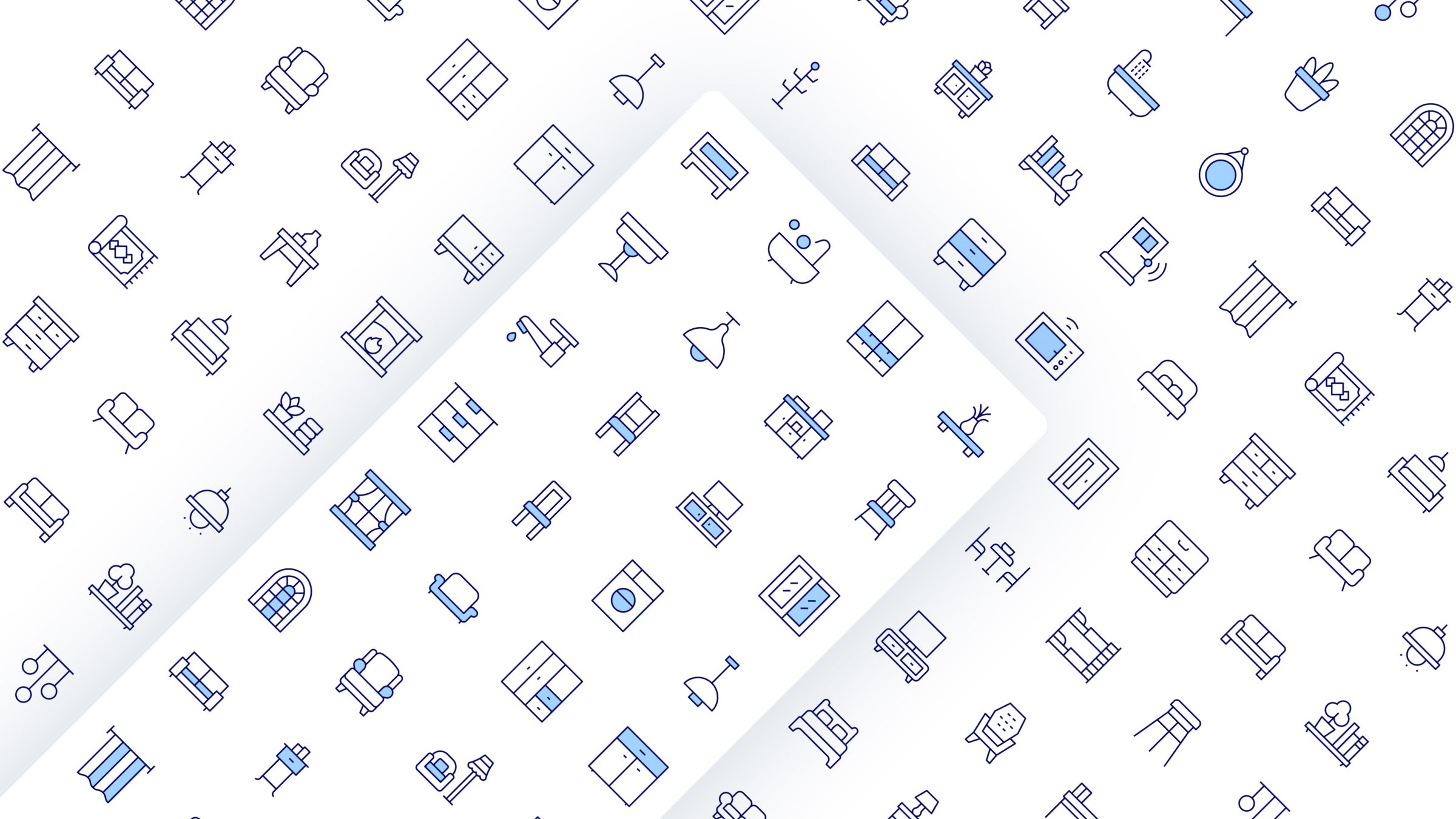 Home Furniture Icon Set. Duotone Line Style. Part 2 3