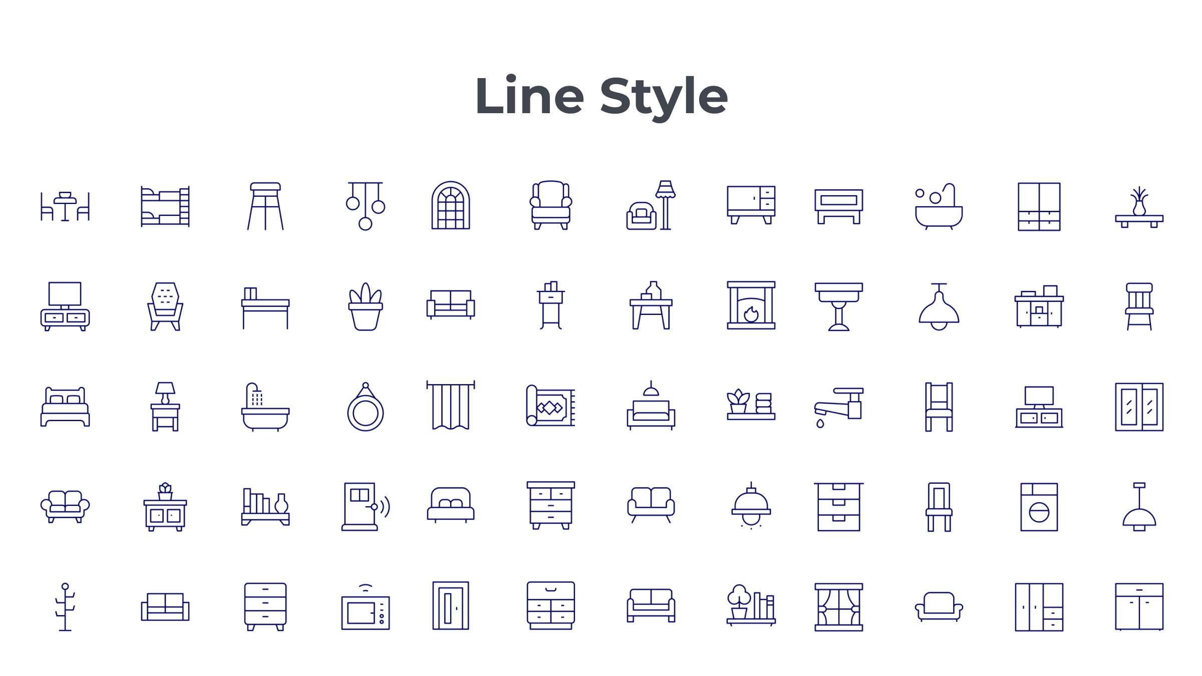 Home Furniture Icon Set. Duotone Line Style. Part 2 7