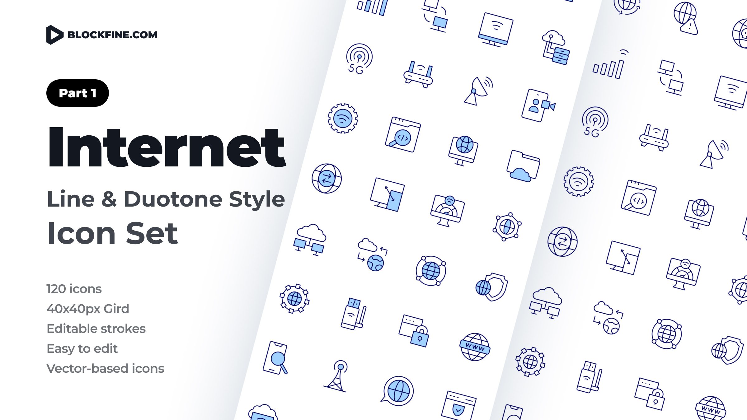 Internet Icon Set. Duotone Line Style. Part 1 1