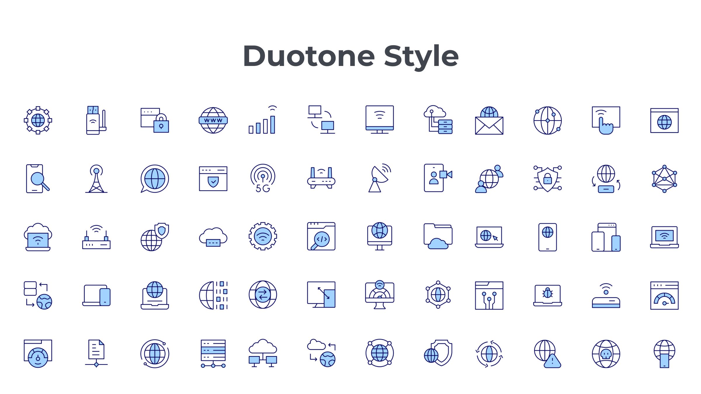 Internet Icon Set. Duotone Line Style. Part 1 5 1