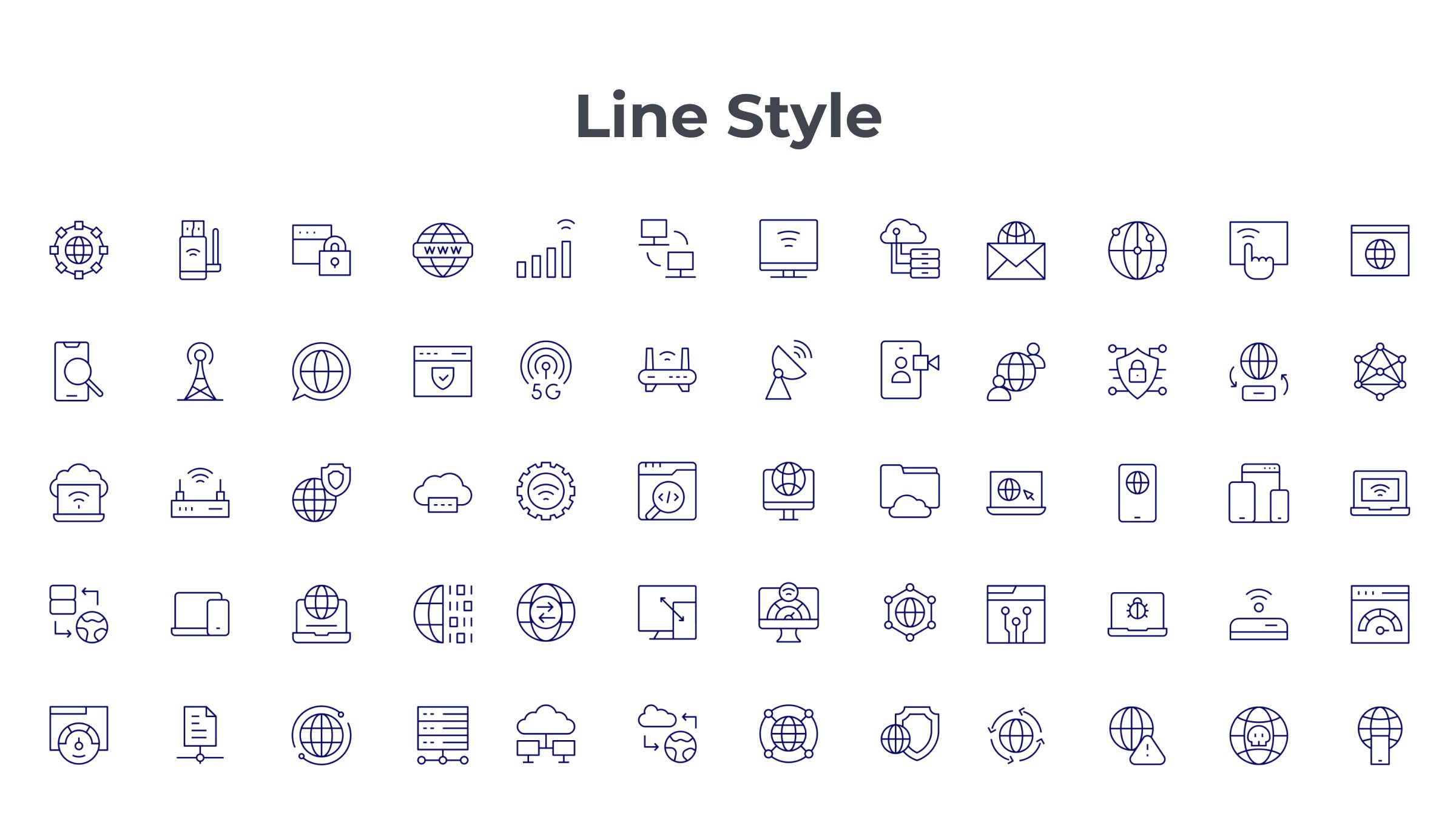 Internet Icon Set. Duotone Line Style. Part 1 6