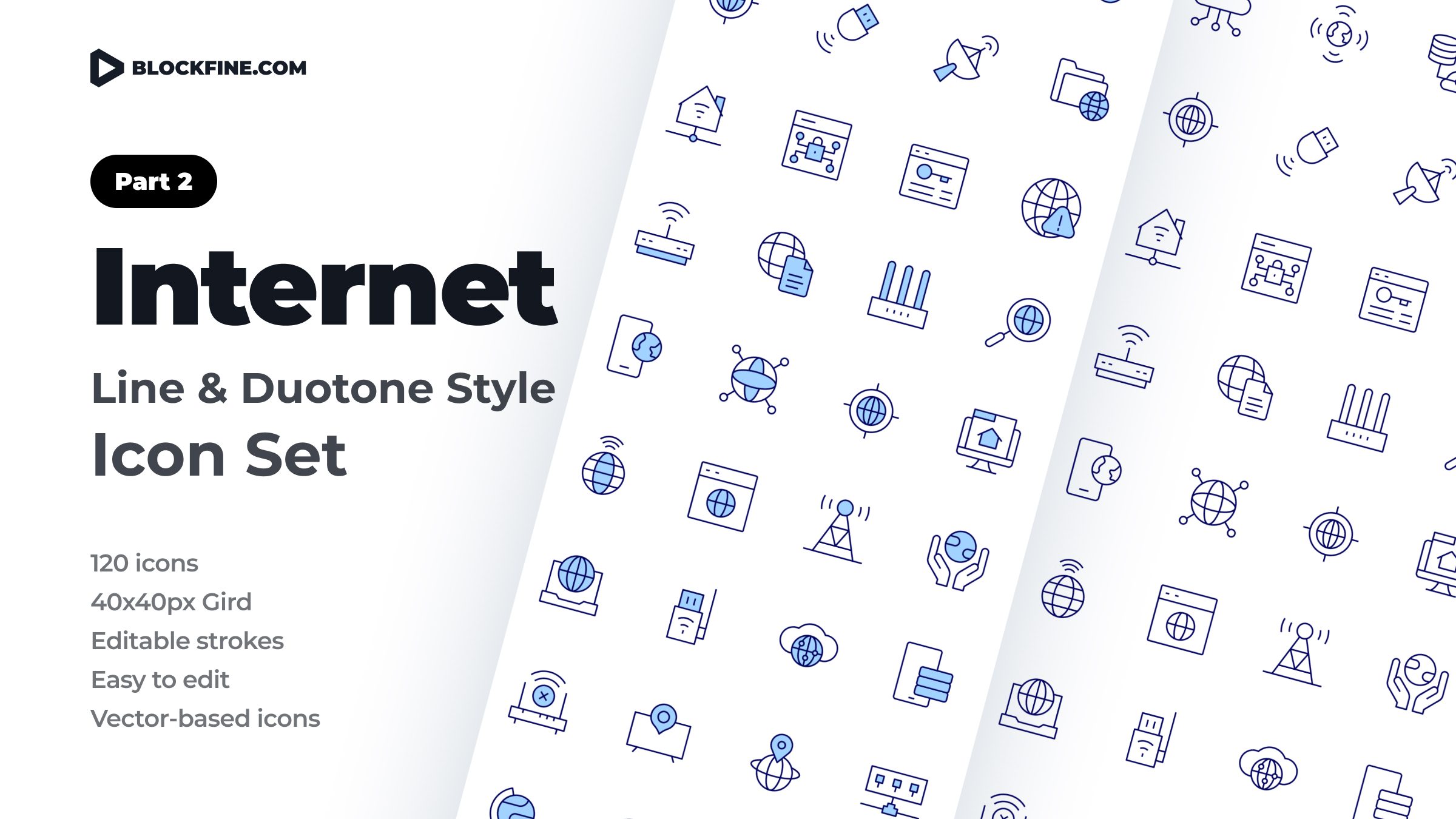 Internet Icon Set. Duotone Line Style. Part 2 1