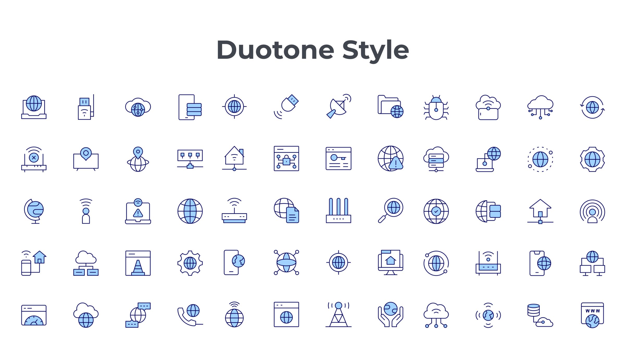 Internet Icon Set. Duotone Line Style. Part 2 6