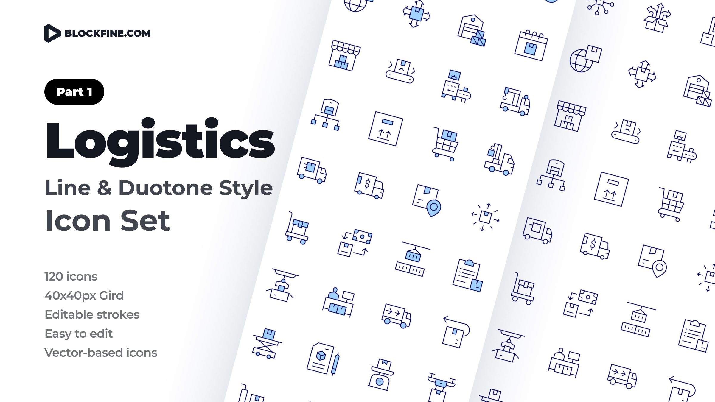 Logistics Icon Set. Duotone Line Style. Part 1 1