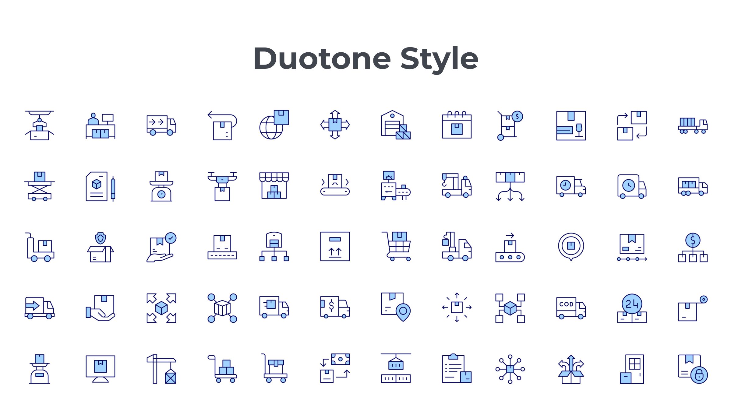 Logistics Icon Set. Duotone Line Style. Part 1 6