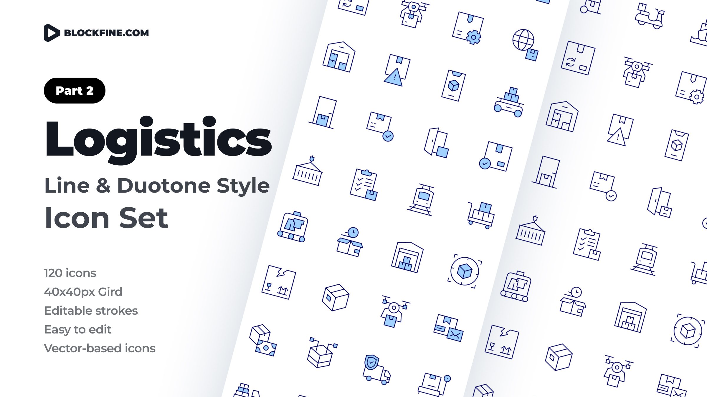 Logistics Icon Set. Duotone Line Style. Part 2 1